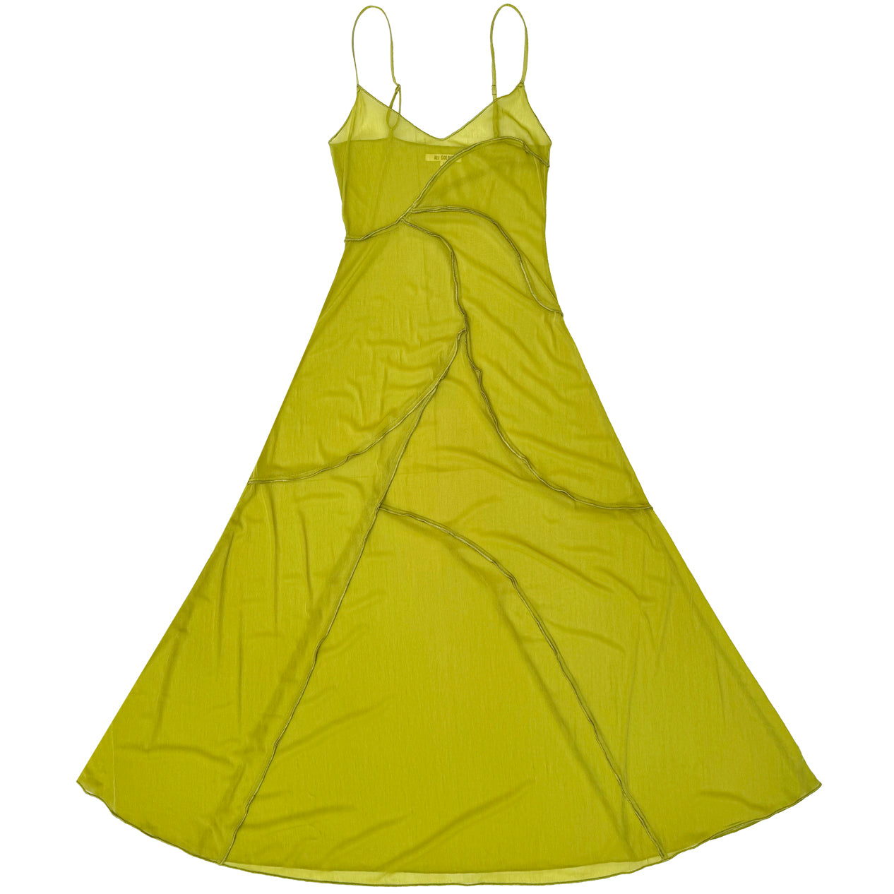 OPEN SEAMED DRESS - CHARTREUSE