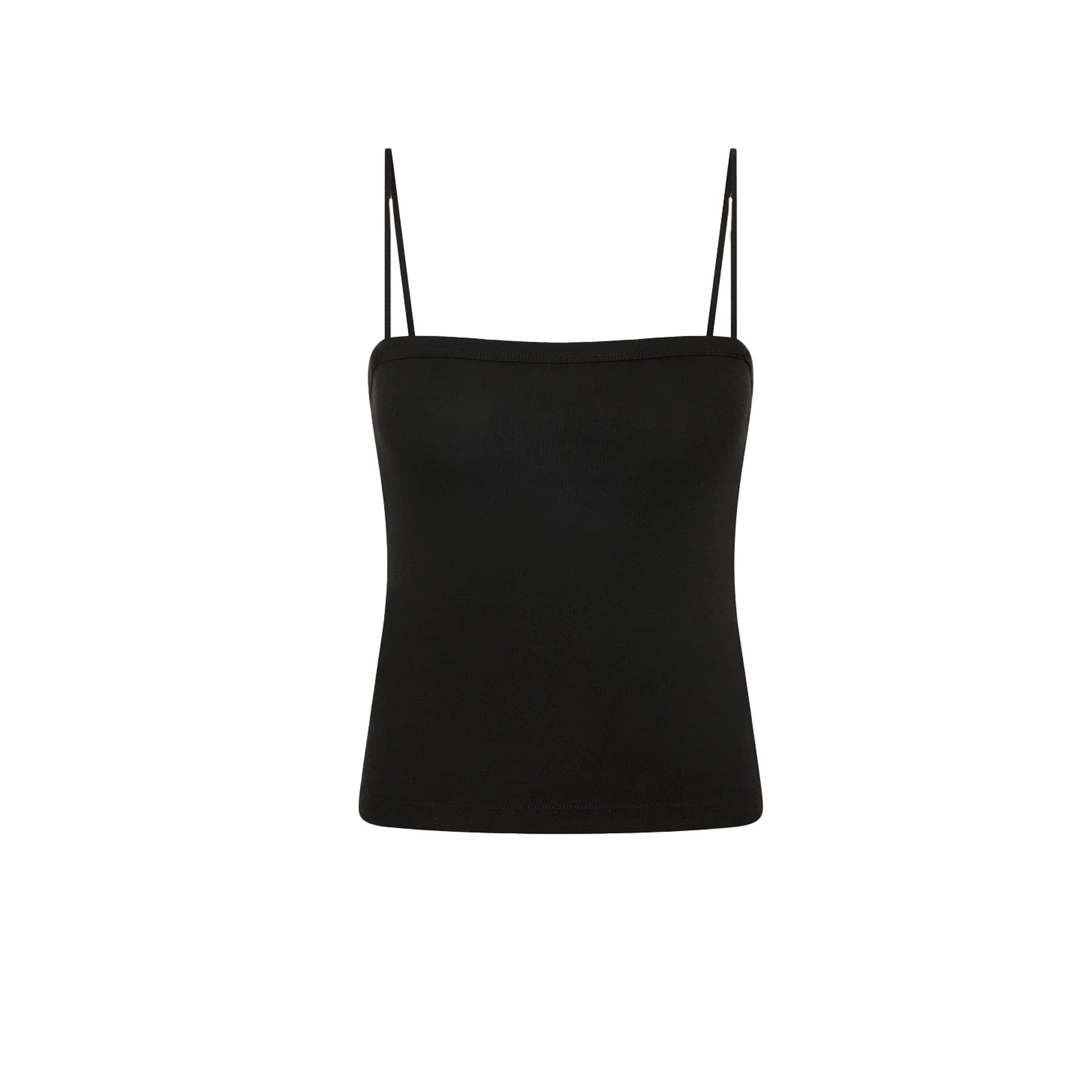 ORGANIC COTTON SQUARE NECK CAMI - BLACK