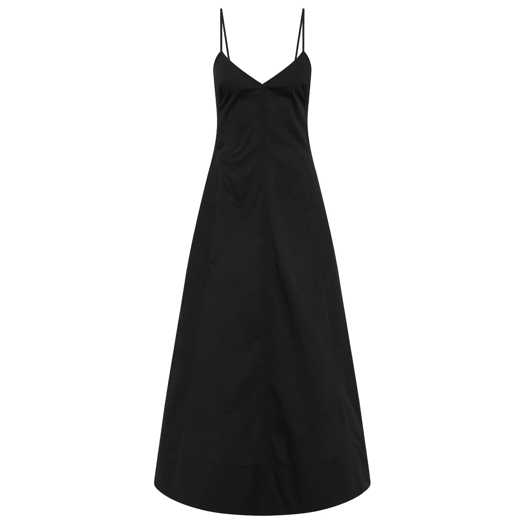 STRUCTURED COTTON DRESS - BLACK