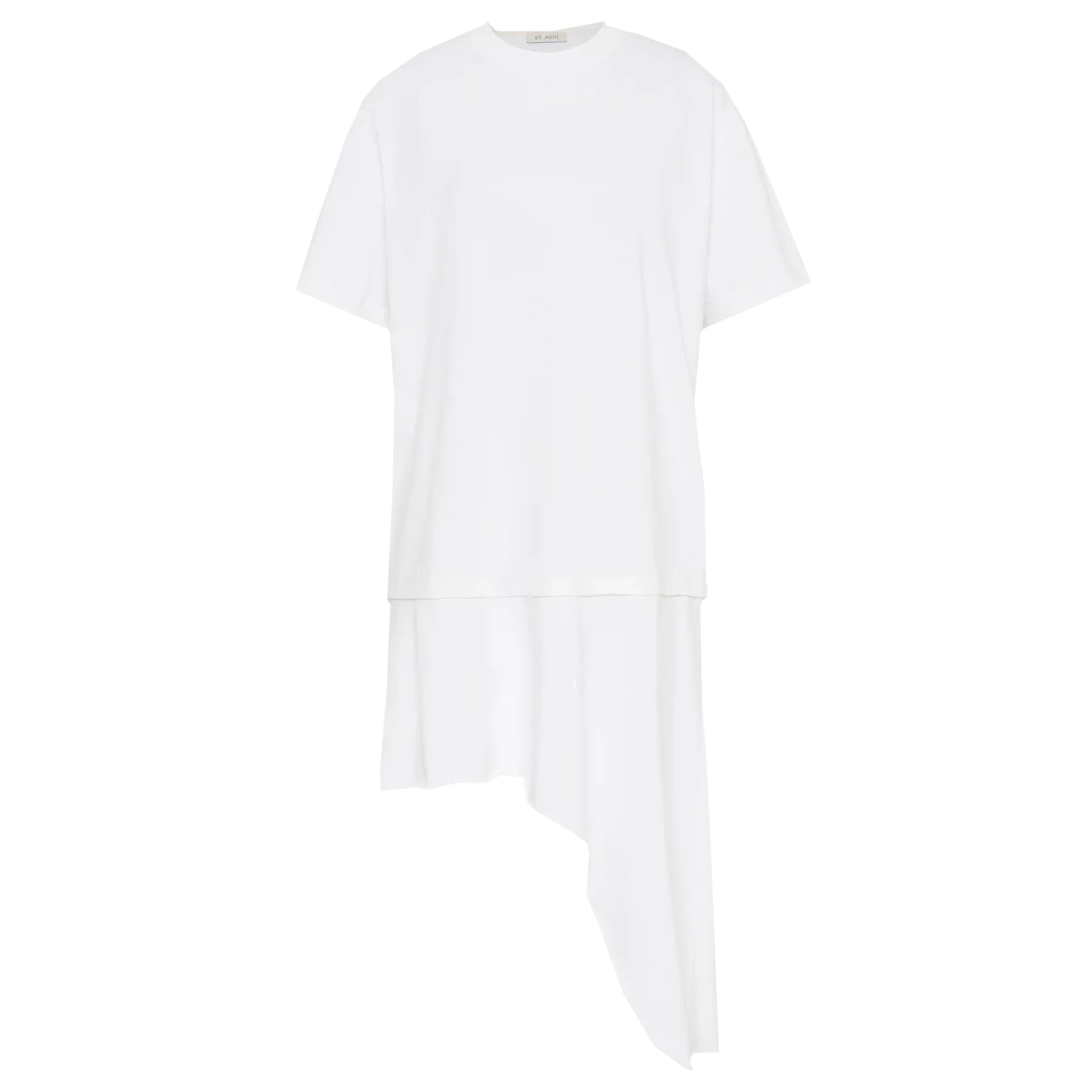 LAYERED TEE MINI DRESS - OFF WHITE