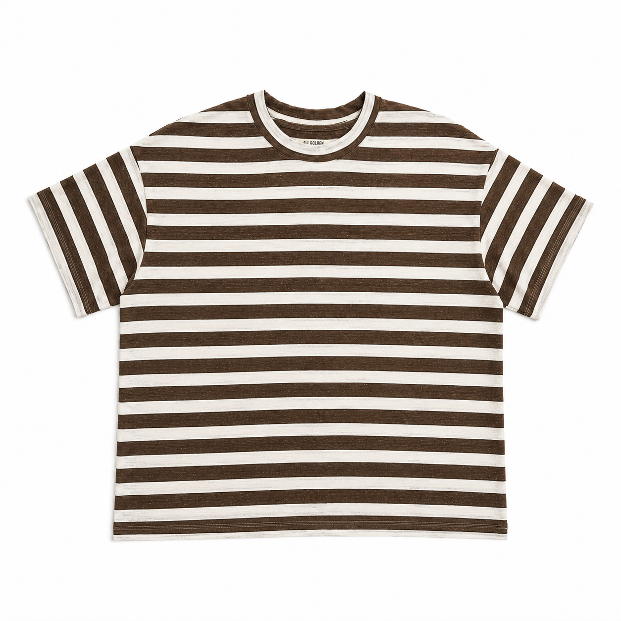 OVERSIZED T-SHIRT - BROWN/WHITE STRIPE