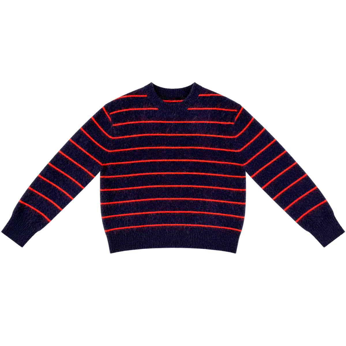 OVERSIZED MOHAIR PULLOVER - NAVY/POPPY STRIPE