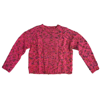 APRIL KNITTED WOOL BLEND SWEATER - FUCHSIA
