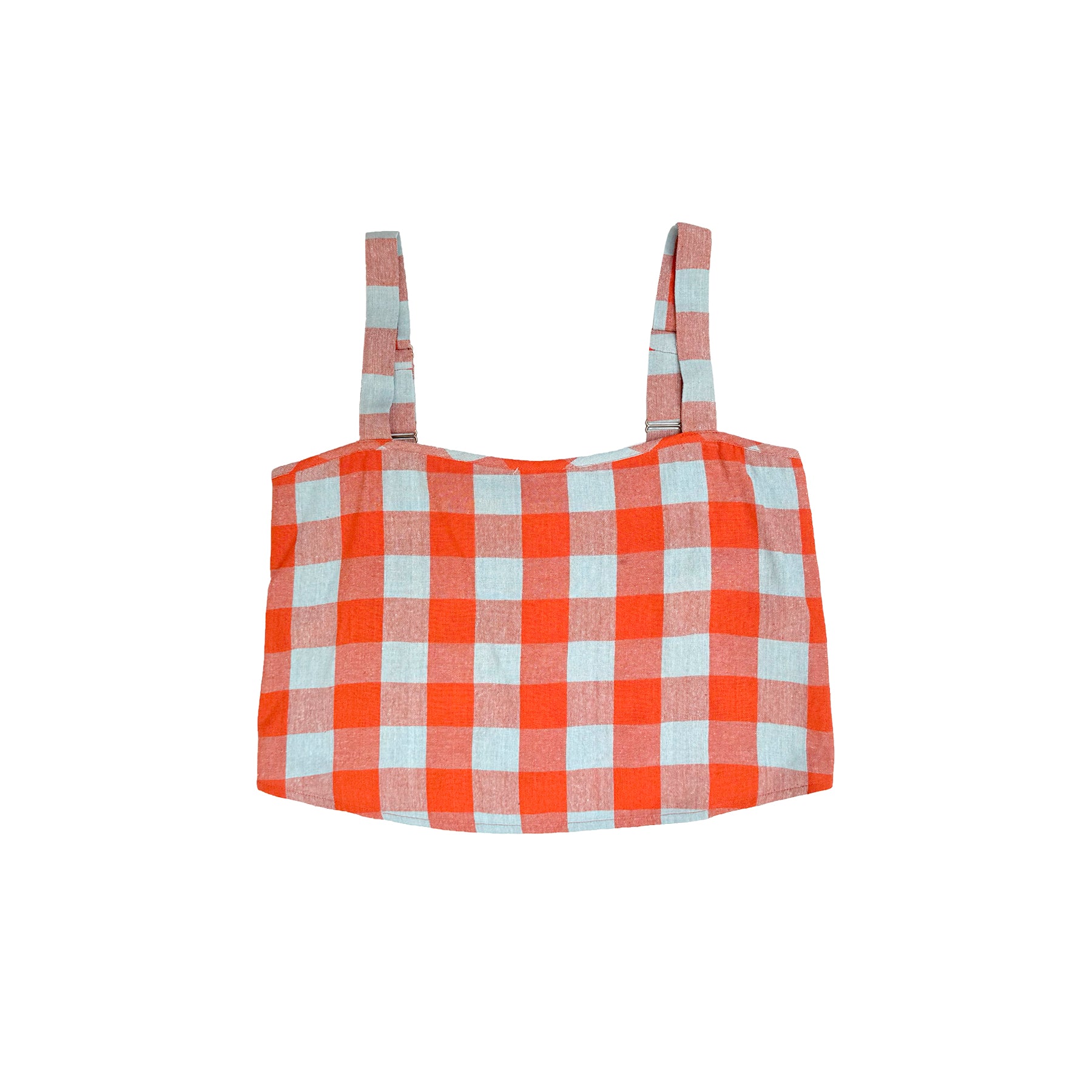 BUTTON BACK TANK - POPPY/FUCK ICE LARGE PLAID