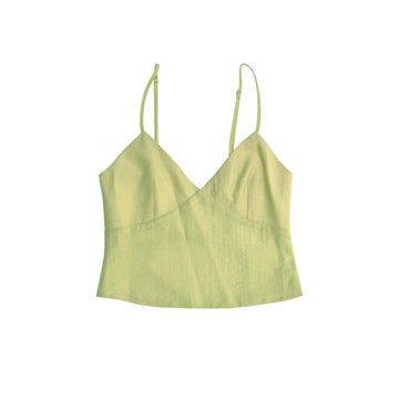 TIE BACK TOP - MUTED LIME