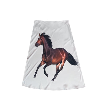 EQUESTRIAN SKIRT - CHAMPAGNE/BROWN