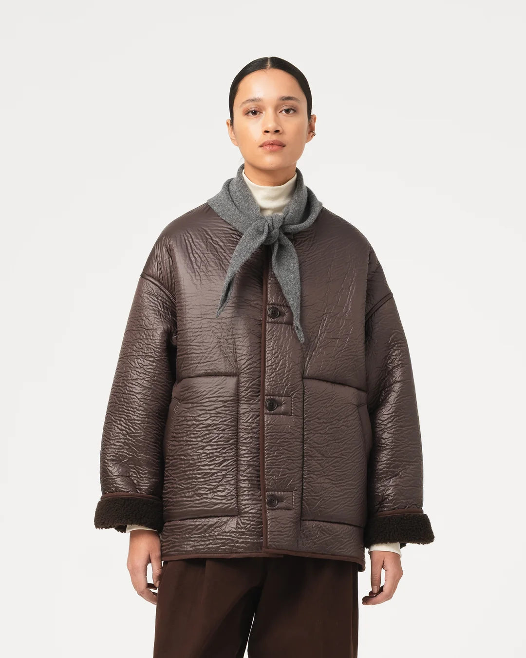 SOLAR JACKET - PIUMINO NYLON - BROWN