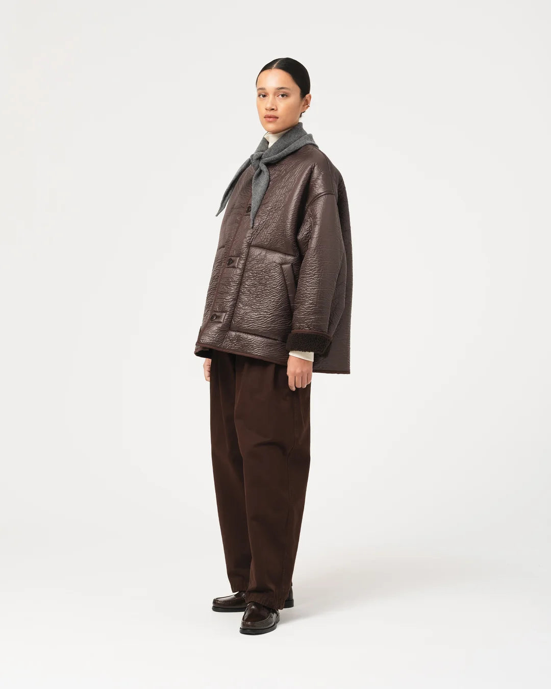 SOLAR JACKET - PIUMINO NYLON - BROWN