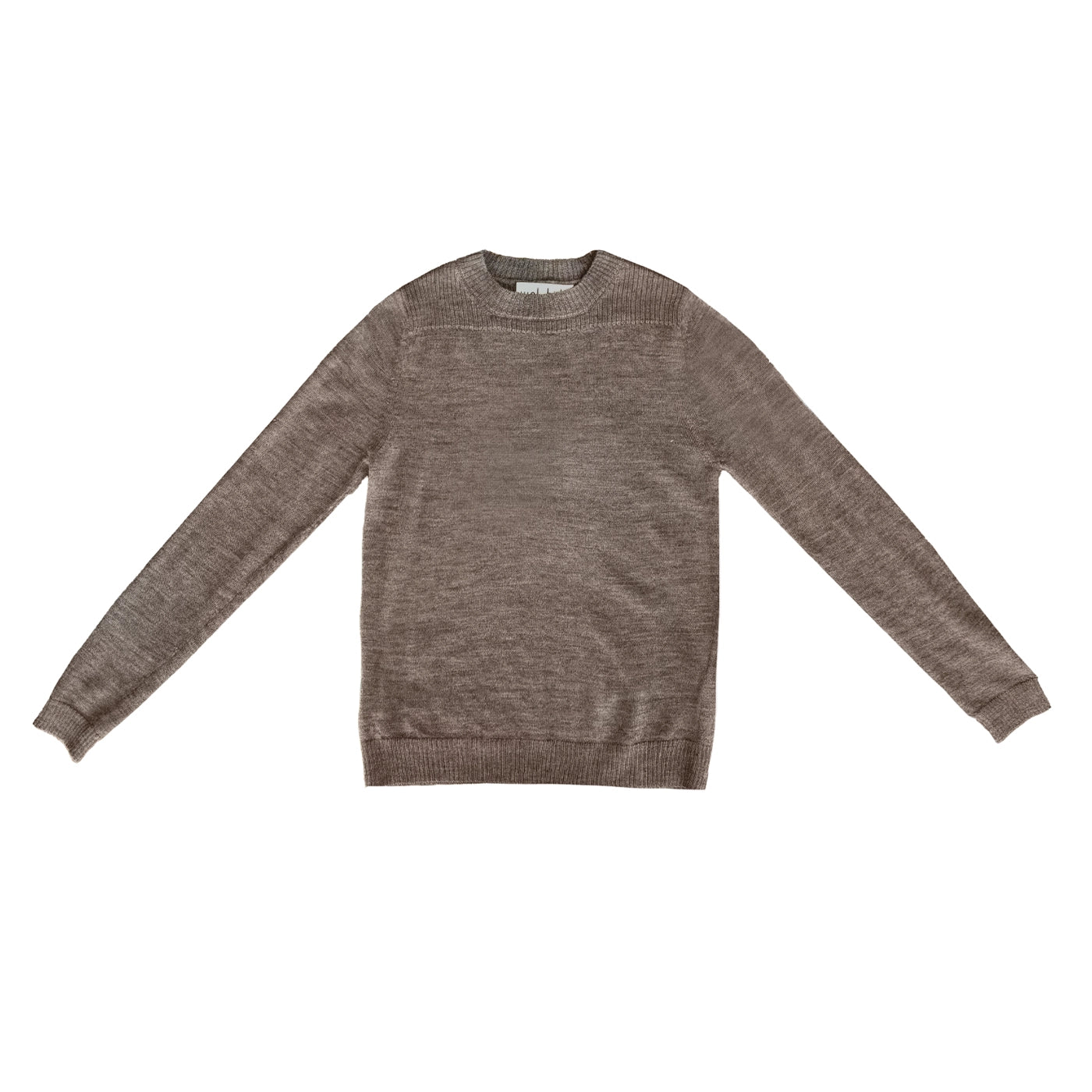 LAYERING RIB CREWNECK - HEATHER BROWN