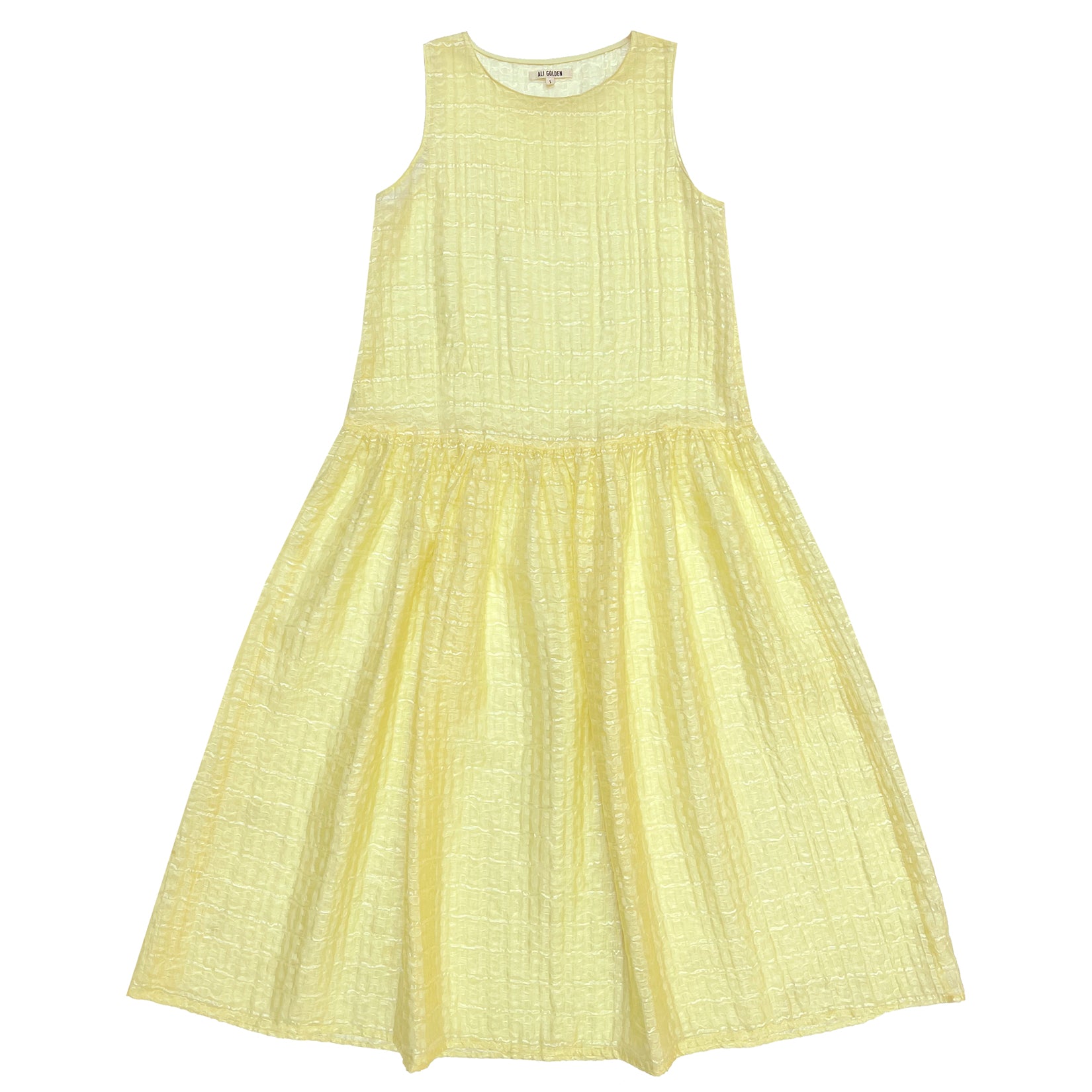 DROP WAIST TANK DRESS - LEMON