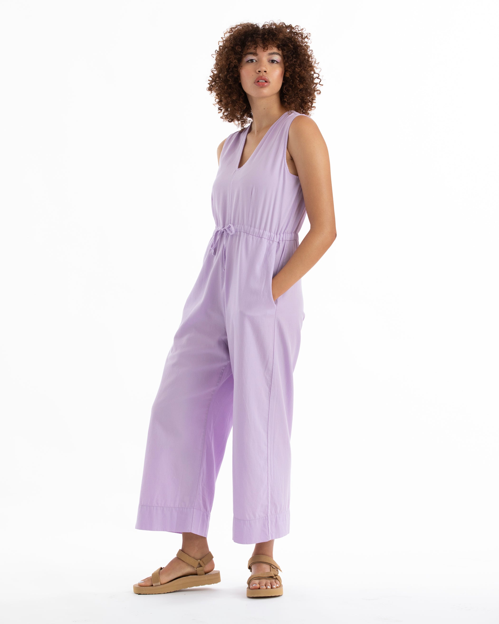 SAMPLE - COTTON SLIT-BACK JUMPER - LILAC