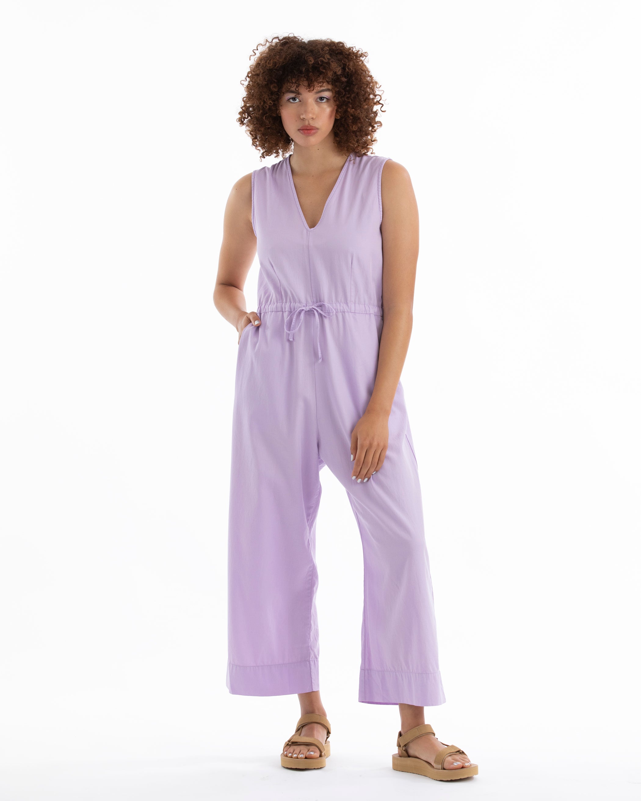 SAMPLE - COTTON SLIT-BACK JUMPER - LILAC