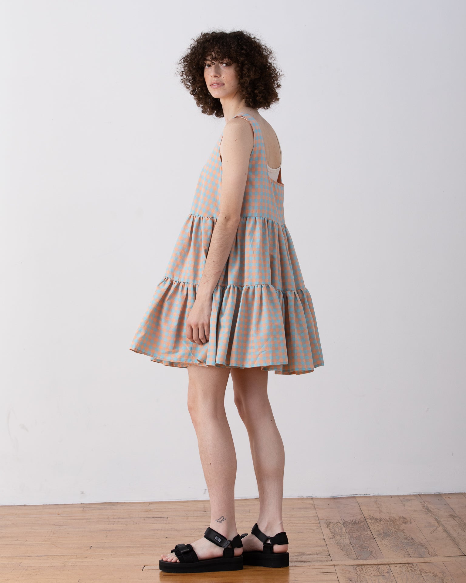 SAMPLE - FULL TANK DRESS - SHERBET GINGHAM
