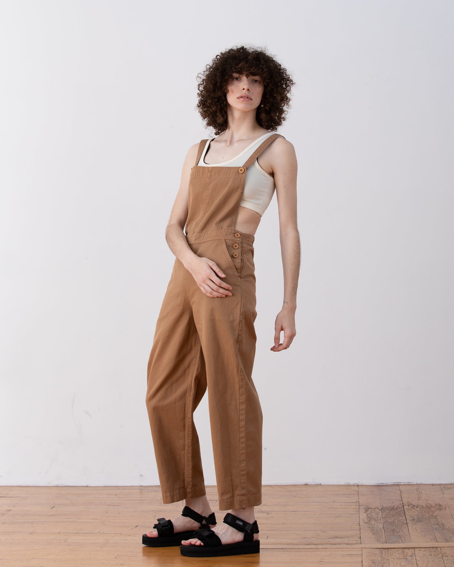 SAMPLE - FITTED OVERALL JUMPER - CAMEL