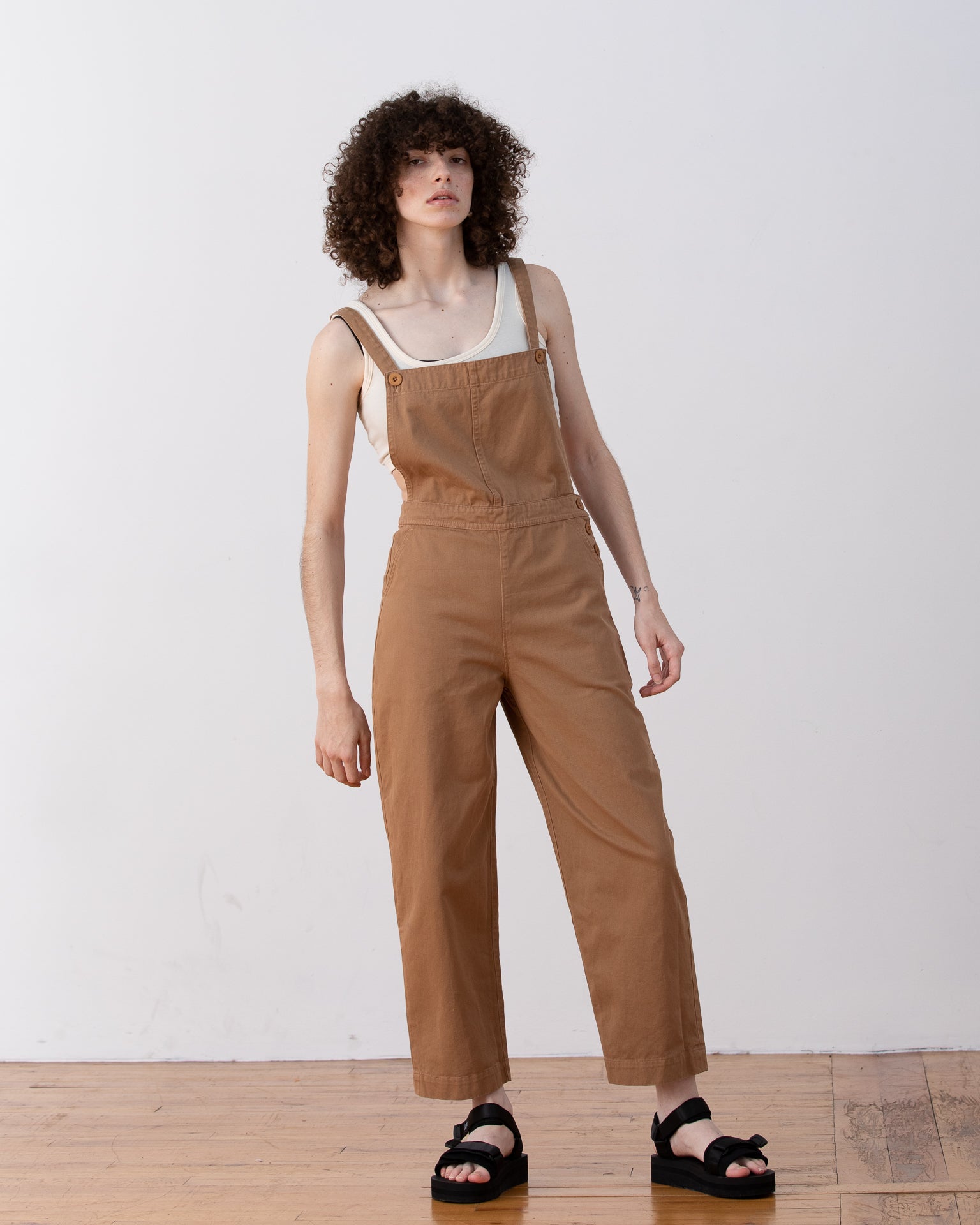 SAMPLE - FITTED OVERALL JUMPER - CAMEL