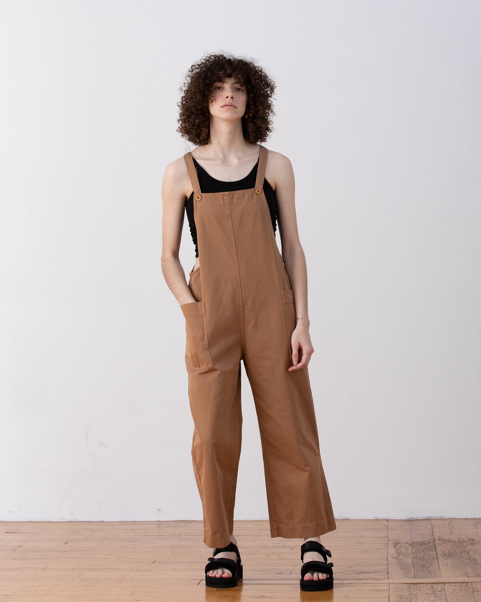 SAMPLE - OVERALL JUMPER - CAMEL