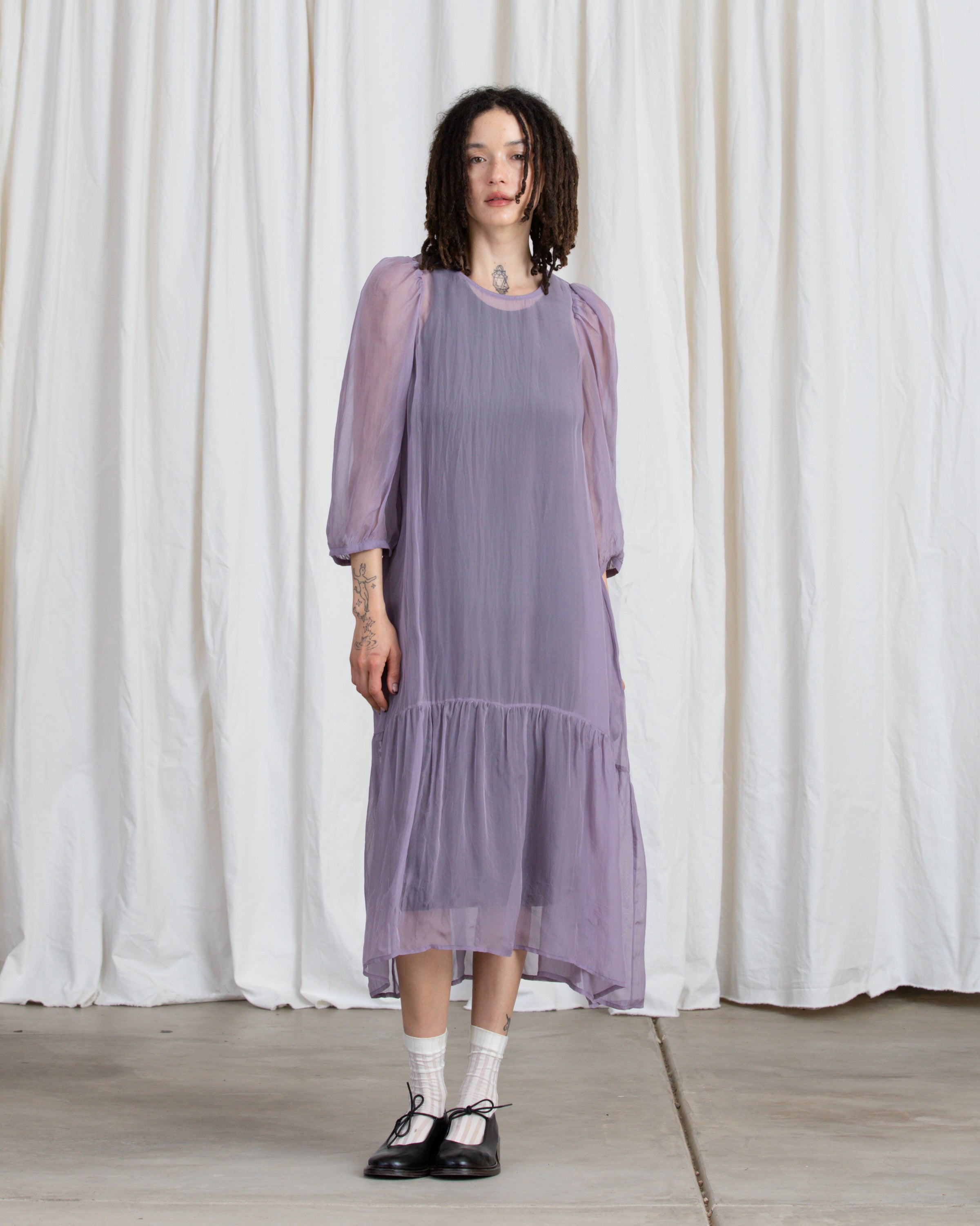 SAMPLE - PEASANT DRESS - MUTED LILAC