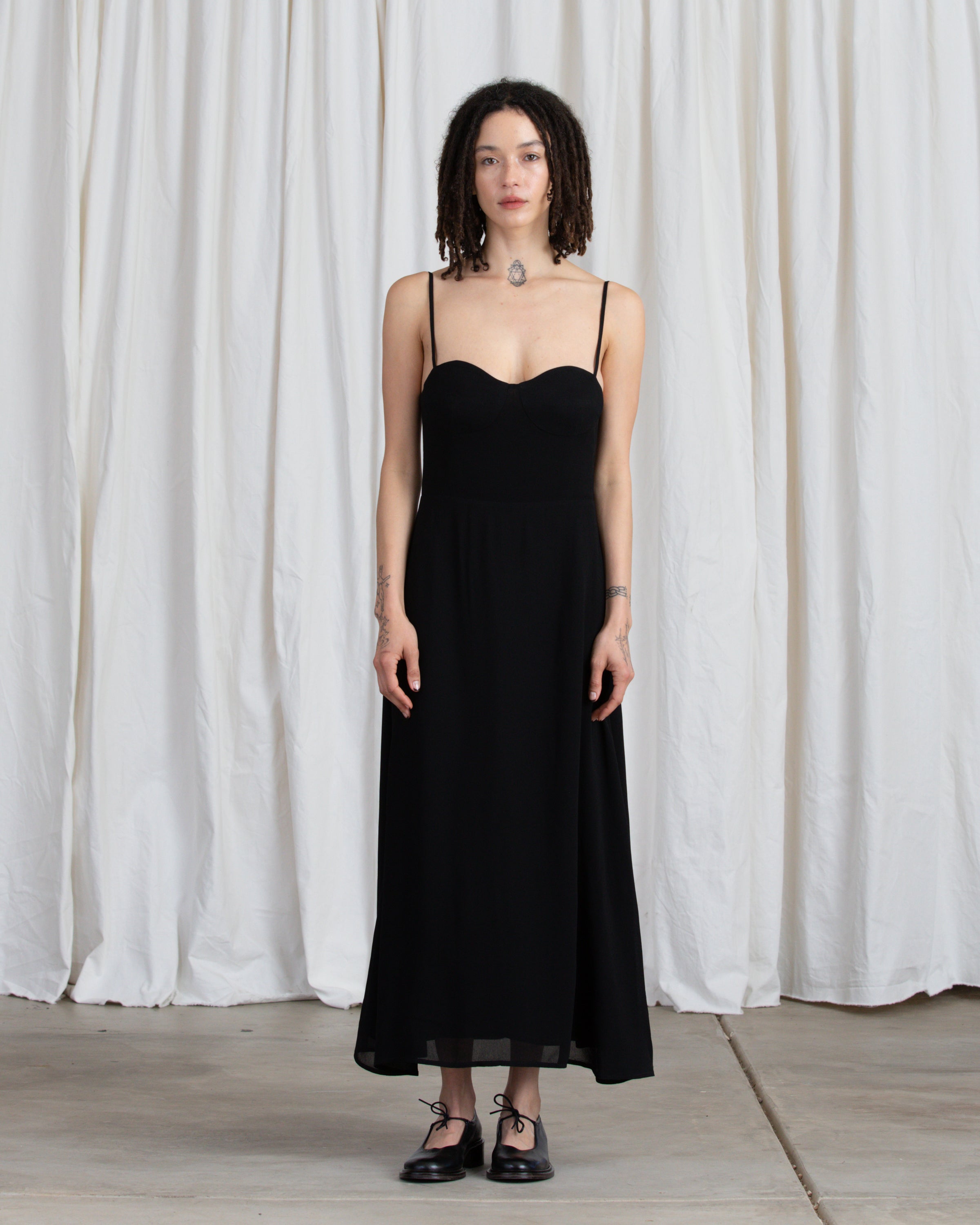 SAMPLE - FITTED BODICE DRESS - BLACK