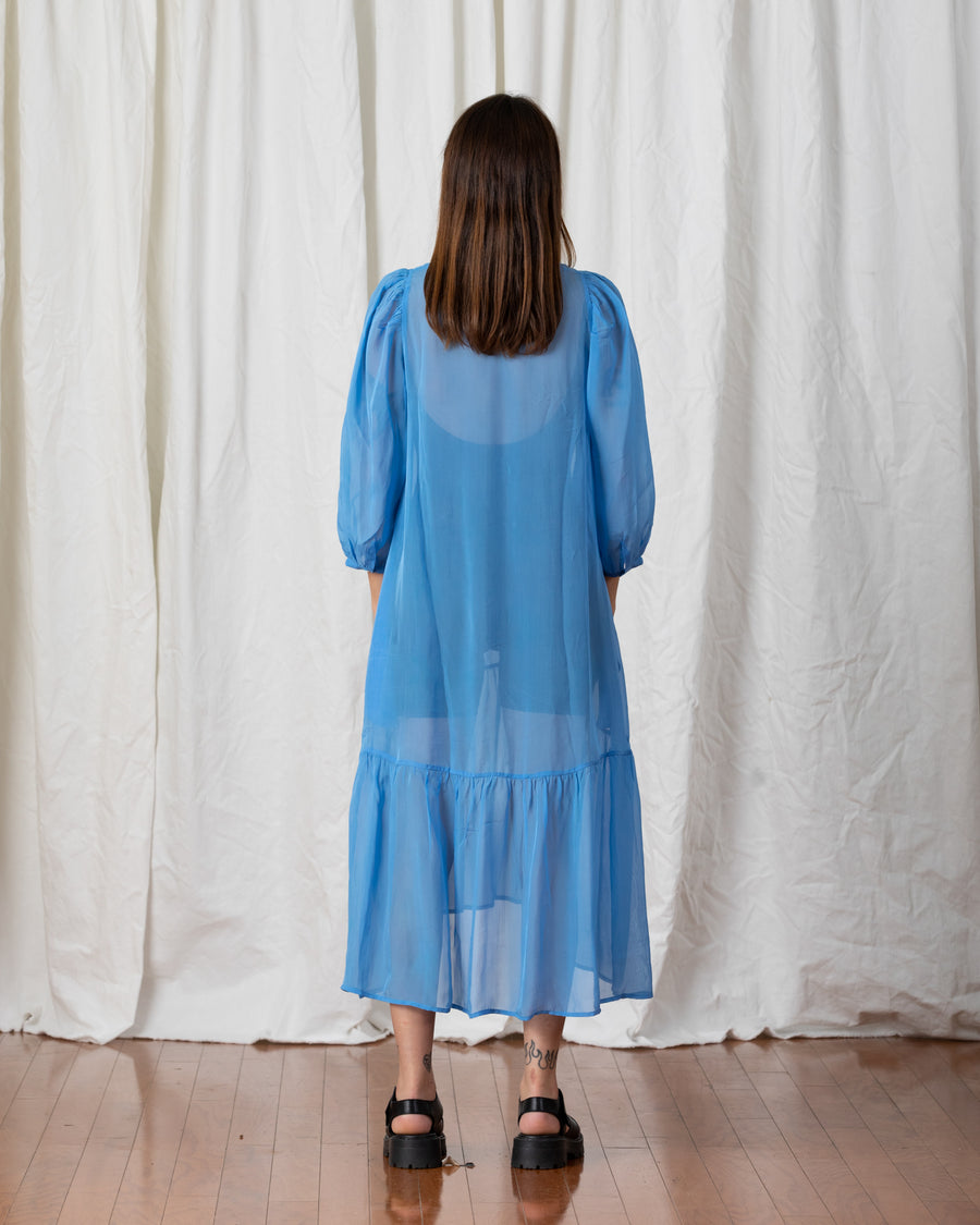 PEASANT DRESS - SKY BLUE