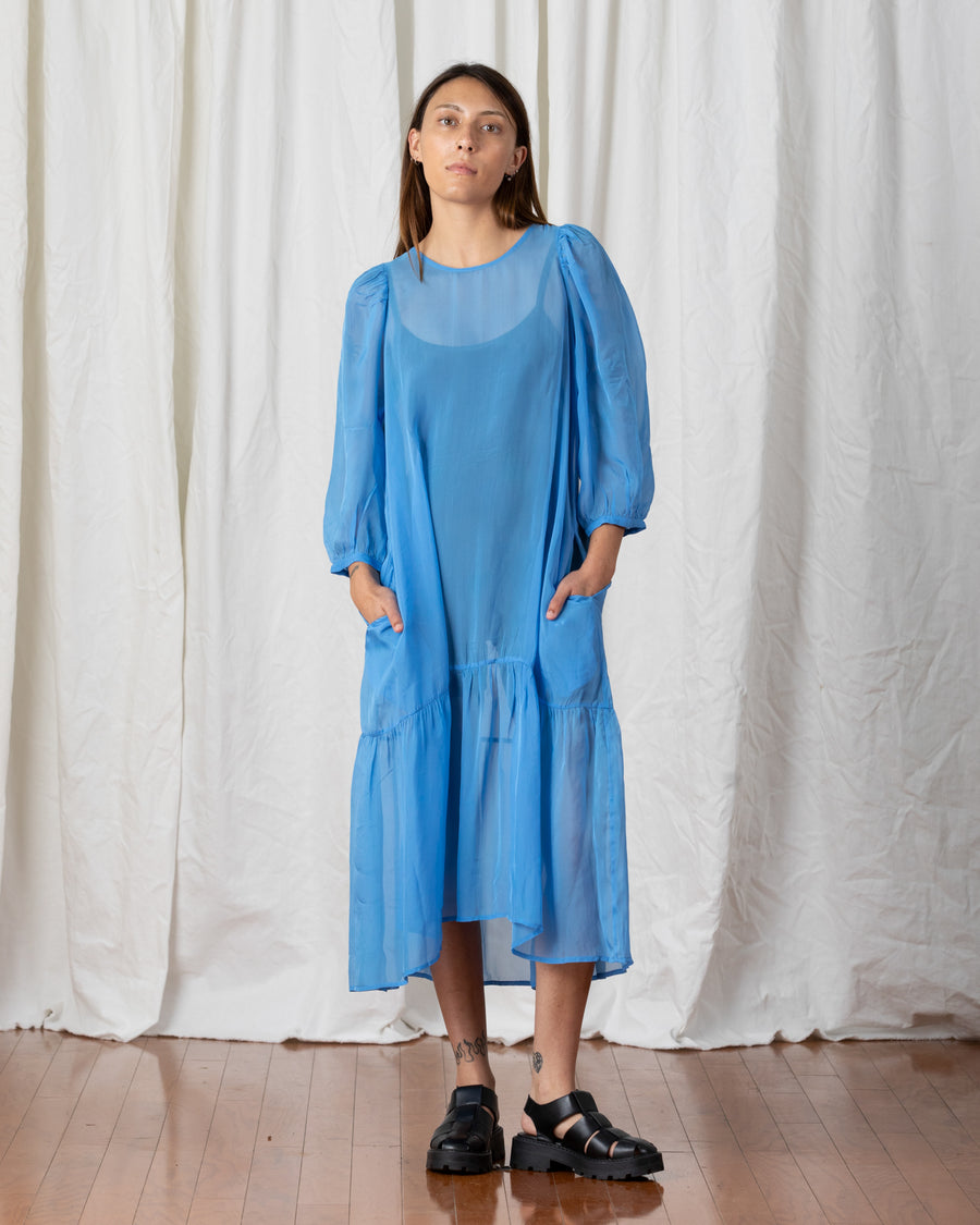 PEASANT DRESS - SKY BLUE