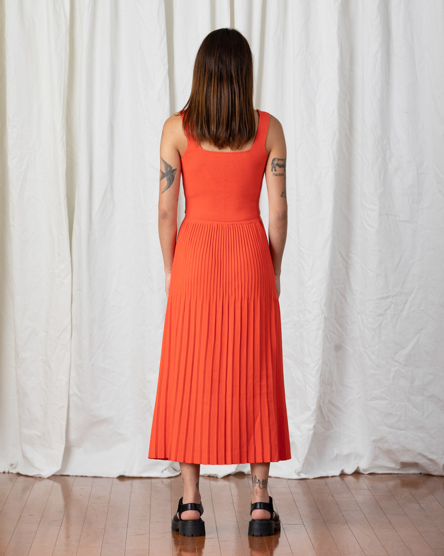 SPRING PLEATED KNIT SKIRT - POPPY