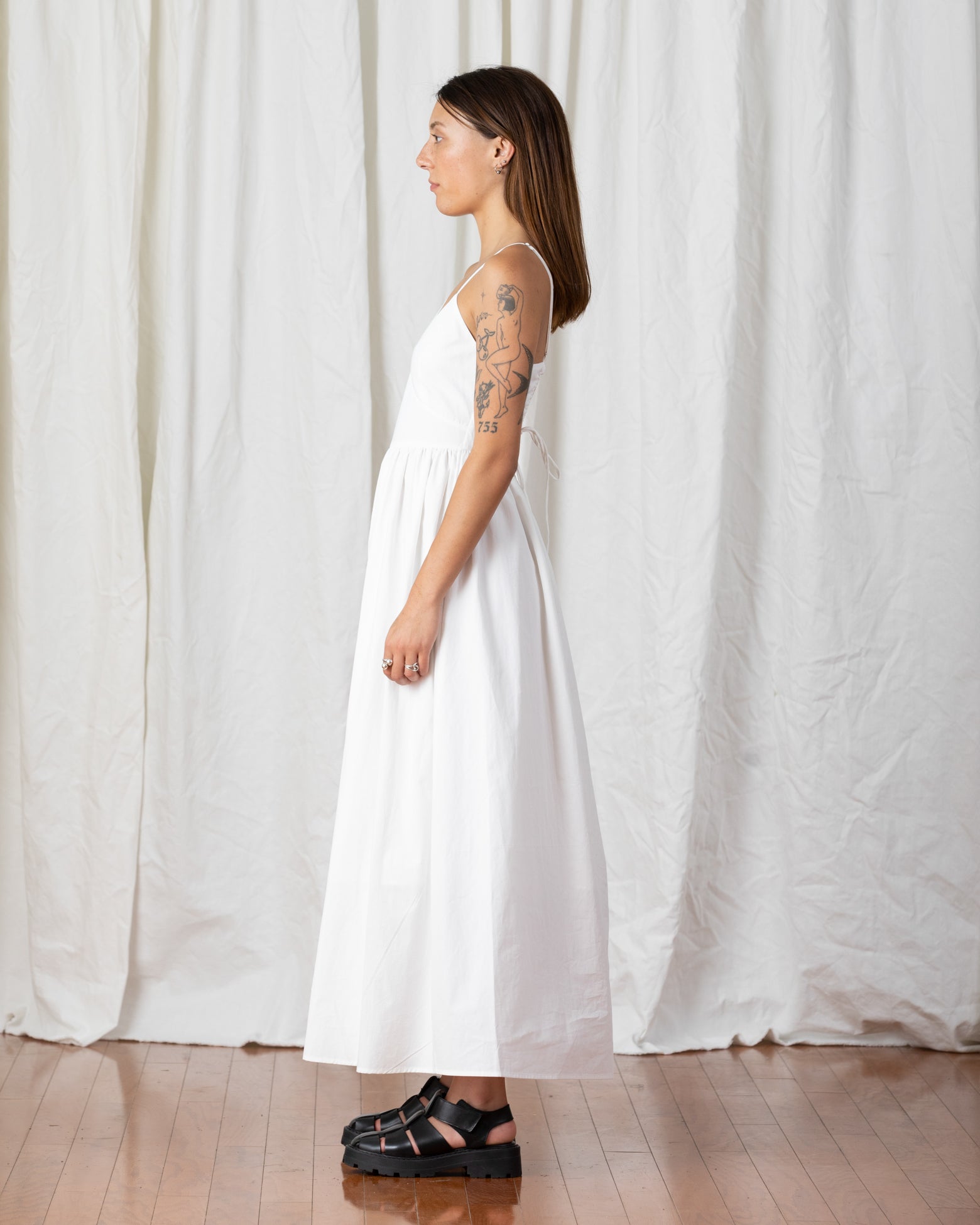 SAMPLE - TIE BACK MAXI DRESS - BONE