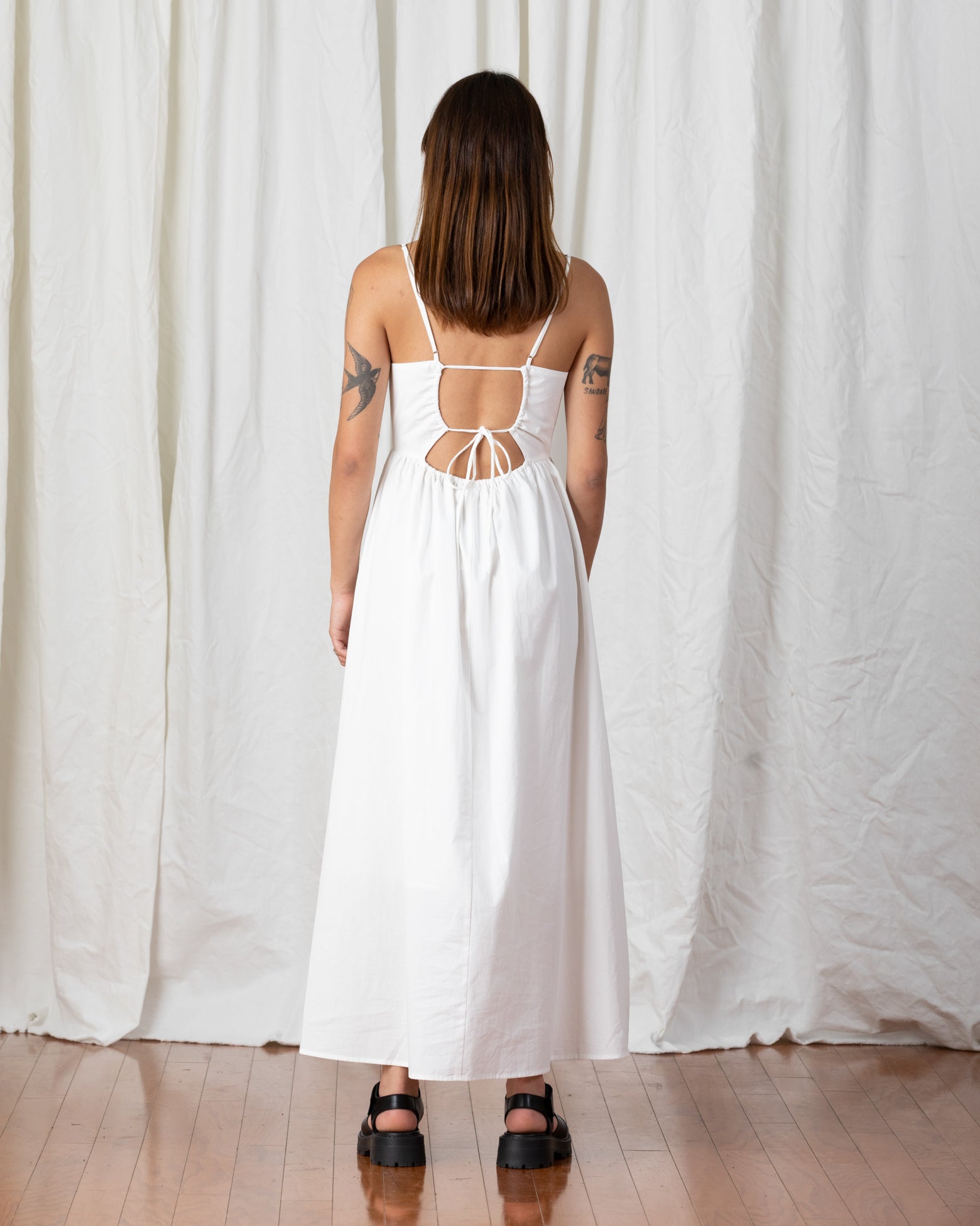SAMPLE - TIE BACK MAXI DRESS - BONE