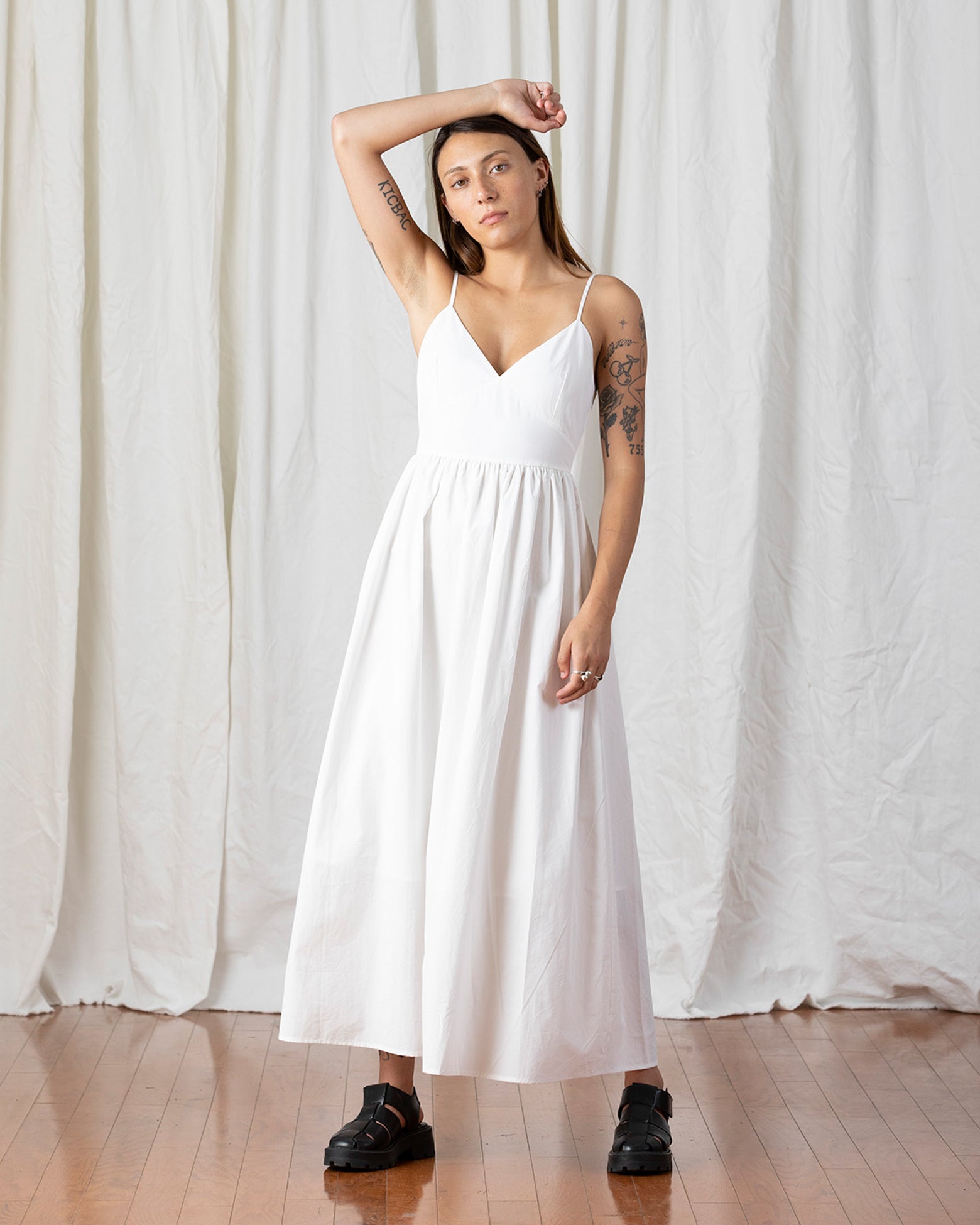 SAMPLE - TIE BACK MAXI DRESS - BONE