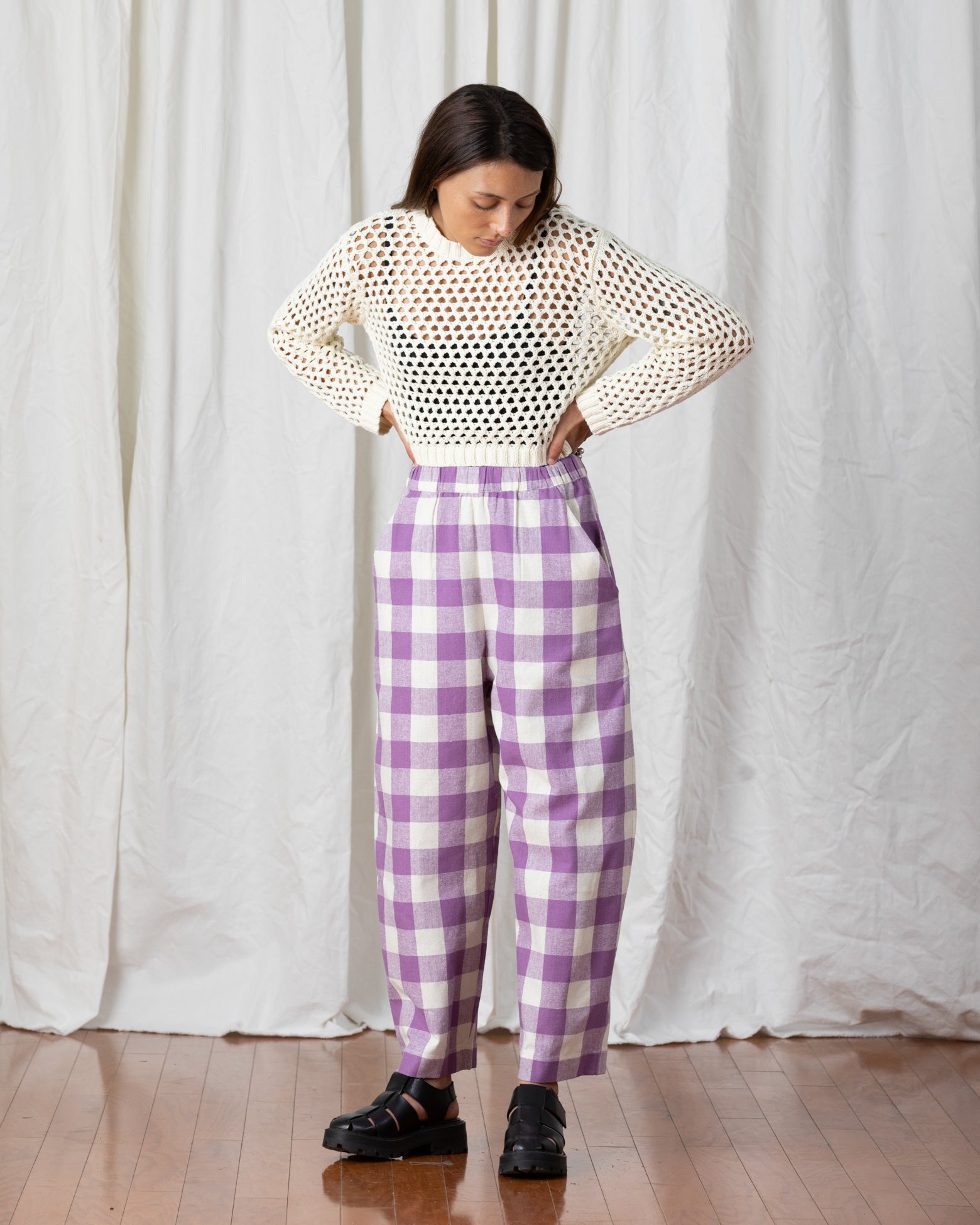 SAMPLE - OPEN KNIT SWEATER - BONE