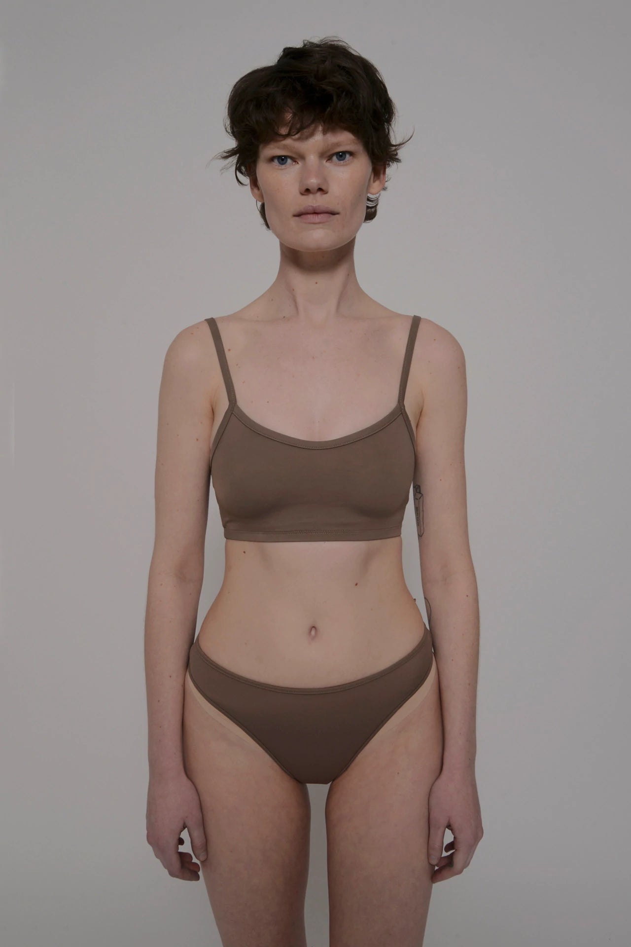 NEW SWIM - HIGH CUT BOTTOM - TAUPE