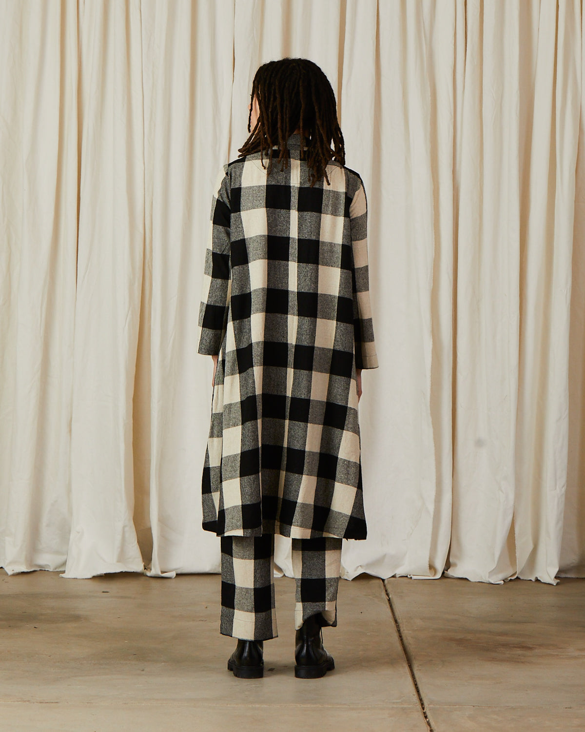 NOTCH JACKET - BLACK/CREAM PLAID