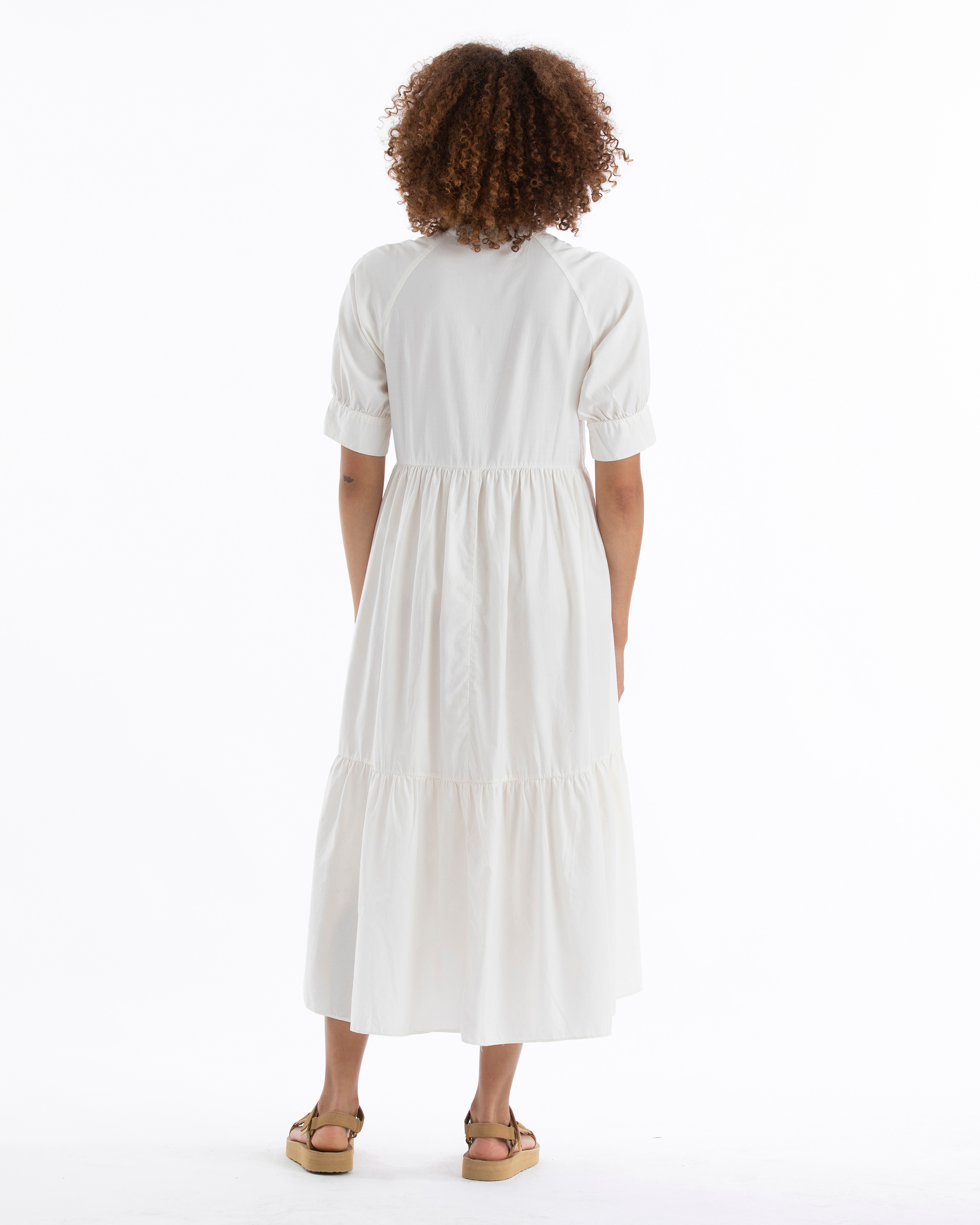 RAGLAN TIERED DRESS - BONE