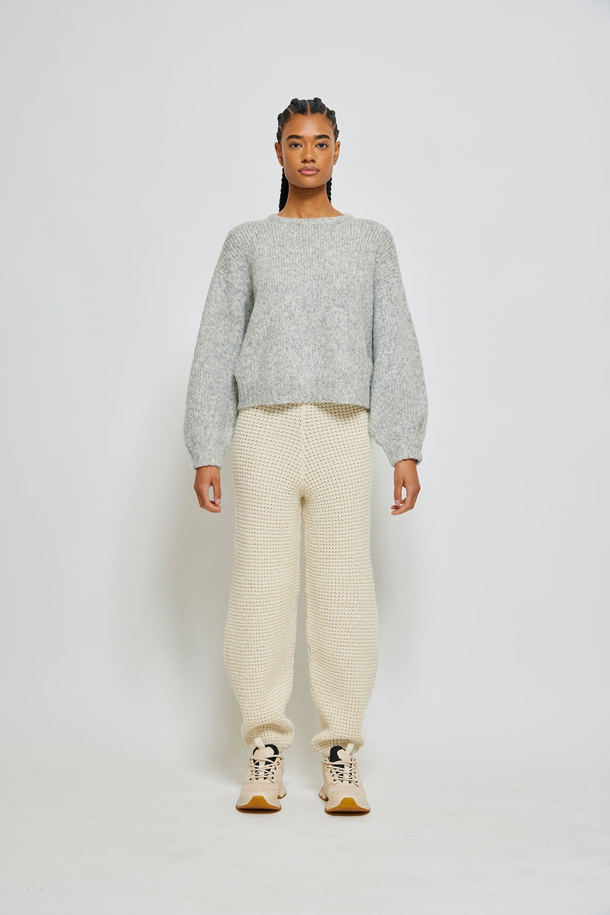 BALLOON SLEEVE SWEATER - WATERY SKY