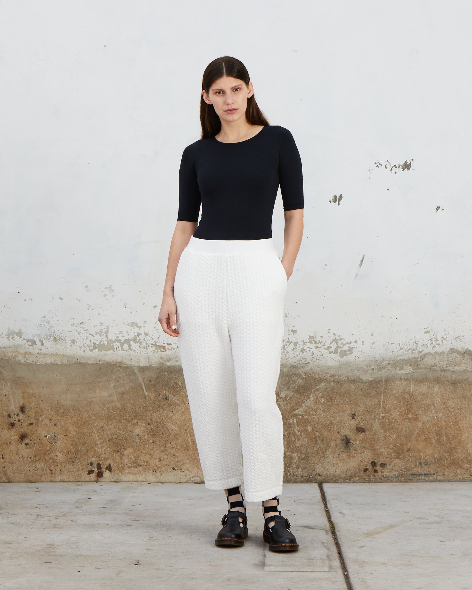 SAMPLE - QUILTED PANTS - BONE