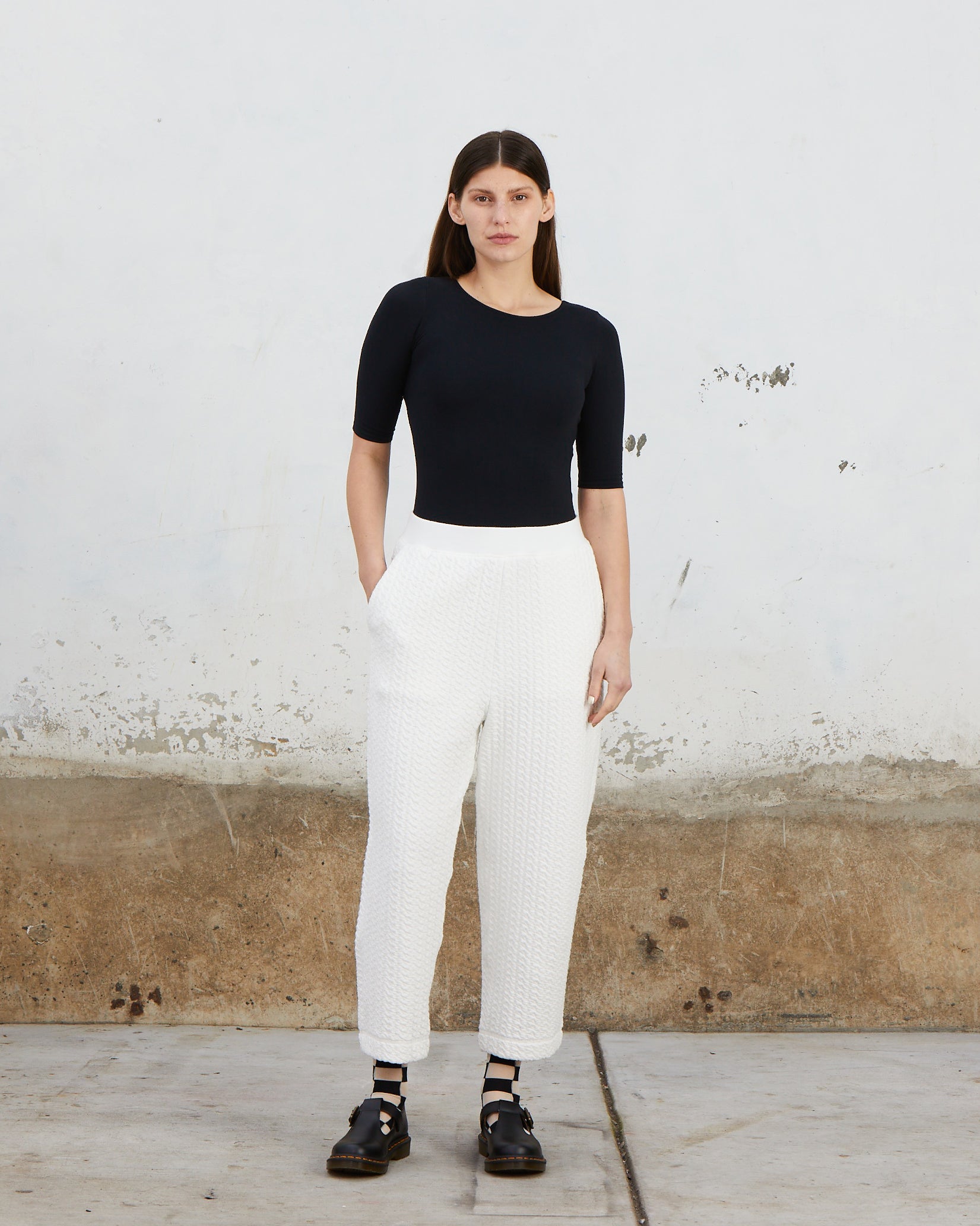 SAMPLE - QUILTED PANTS - BONE