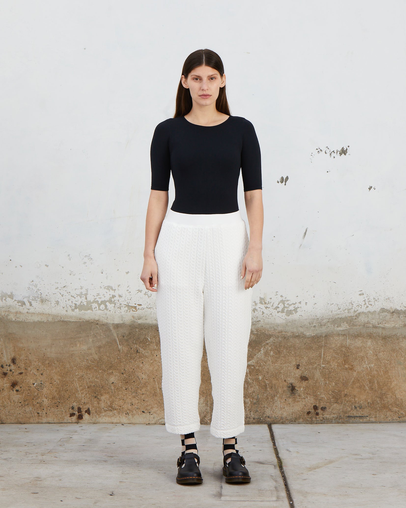 SAMPLE - QUILTED PANTS - BONE