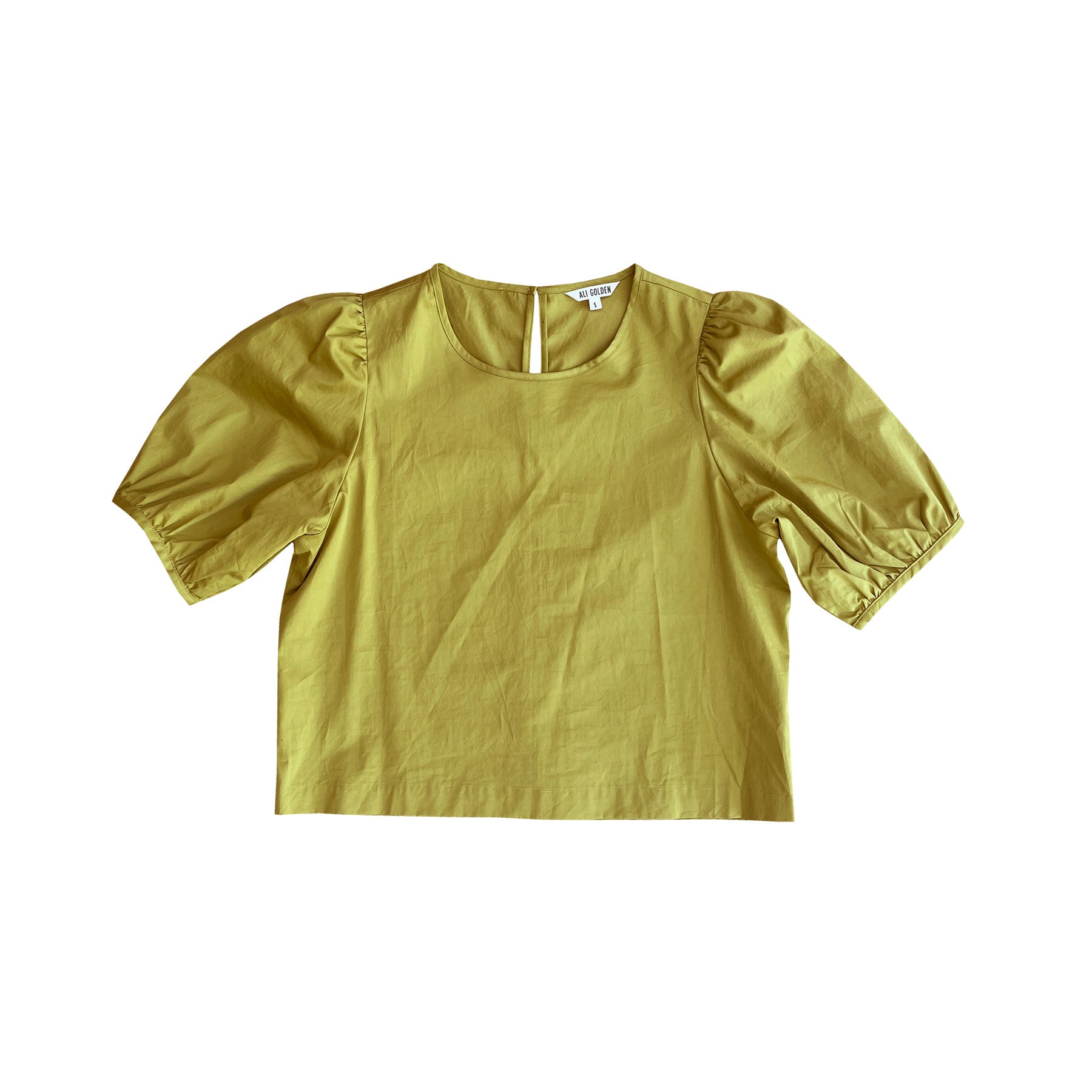 SAMPLE - PUFF SLEEVE TOP - CHARTREUSE