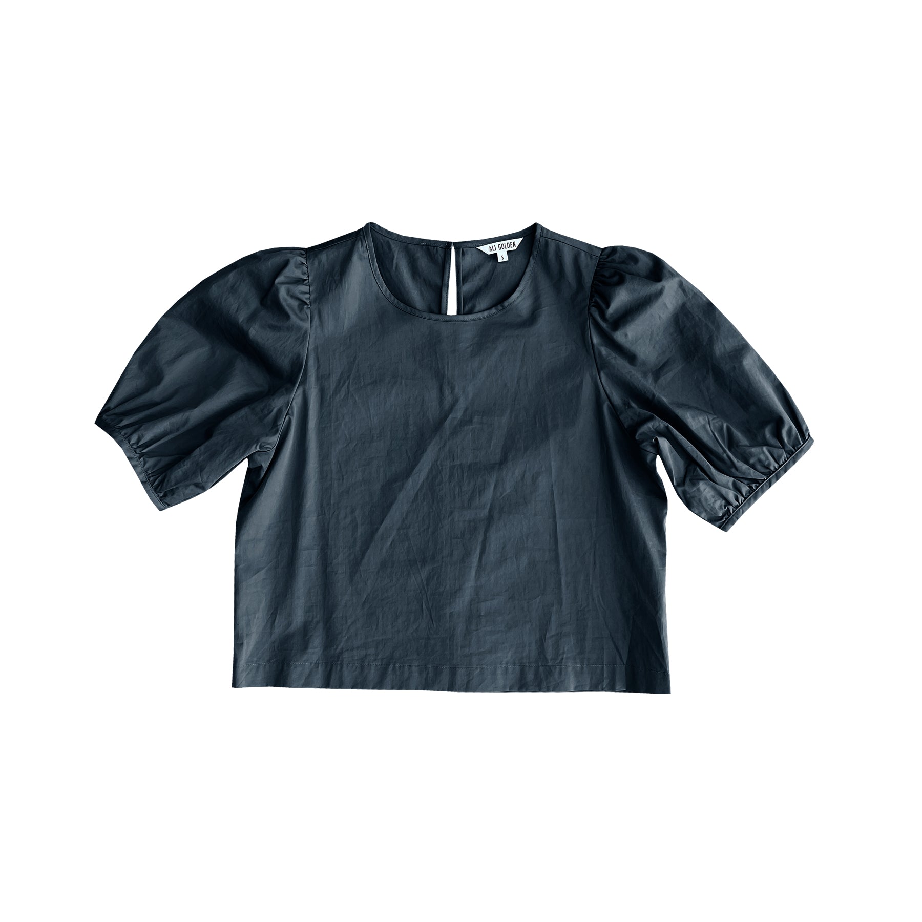 SAMPLE - PUFF SLEEVE TOP - FADED NAVY