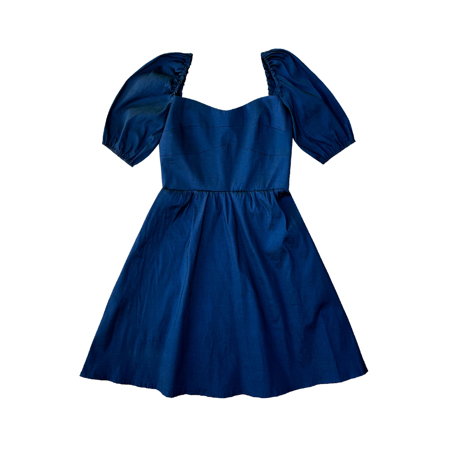 SWEETHEART MINI DRESS - NAVY TAFFETA