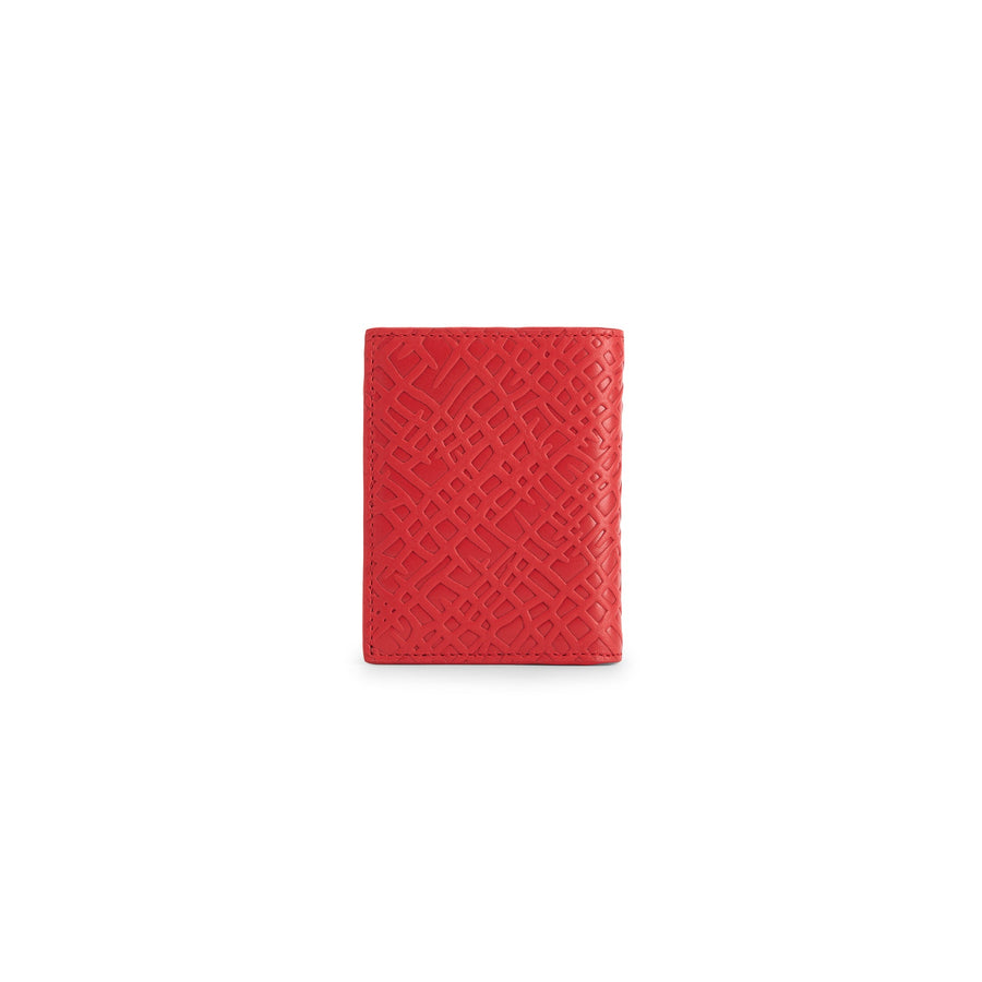 COMME DES GARCONS - CLASSIC FOLD WALLET - EMBOSSED ROOTS - RED