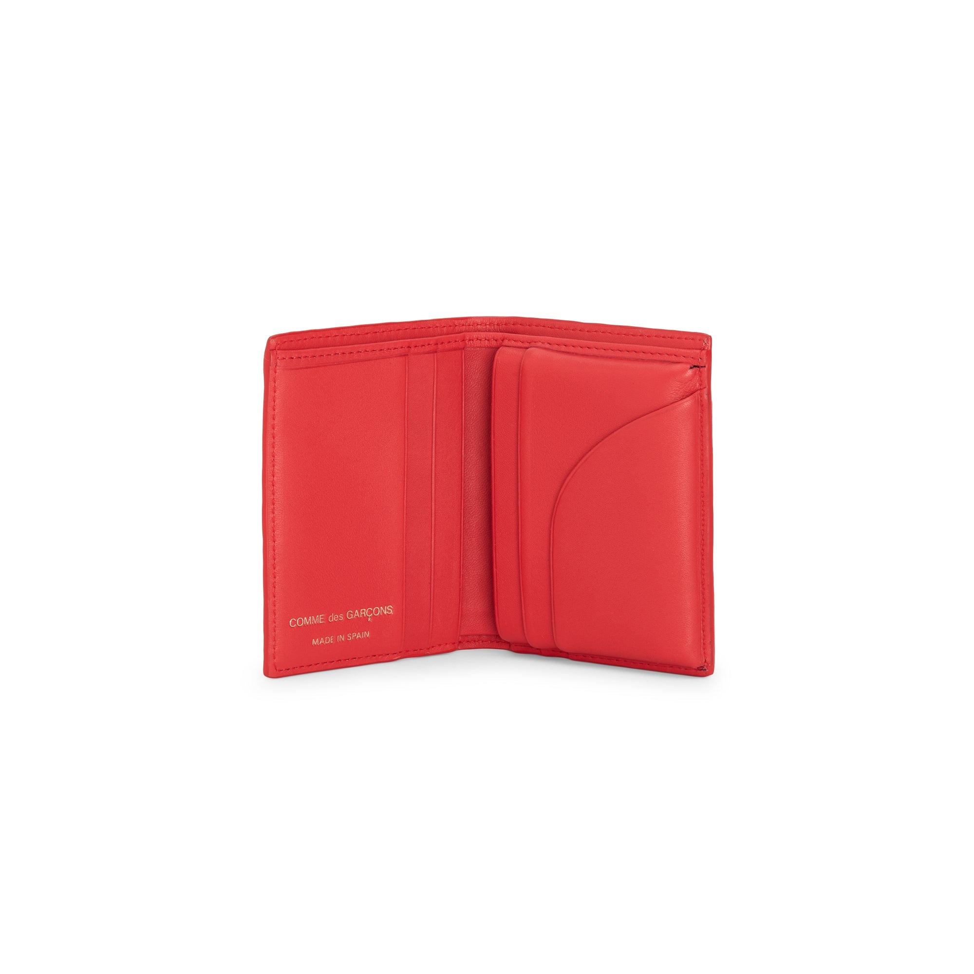 COMME DES GARCONS CLASSIC FOLD WALLET EMBOSSED ROOTS RED