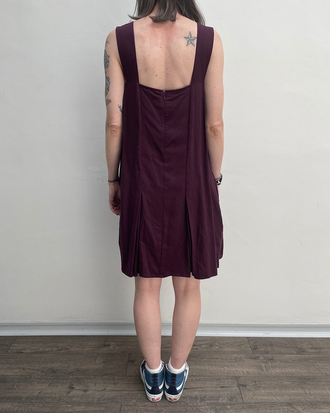 SAMPLE - PLEATED MINI DRESS - BLACK