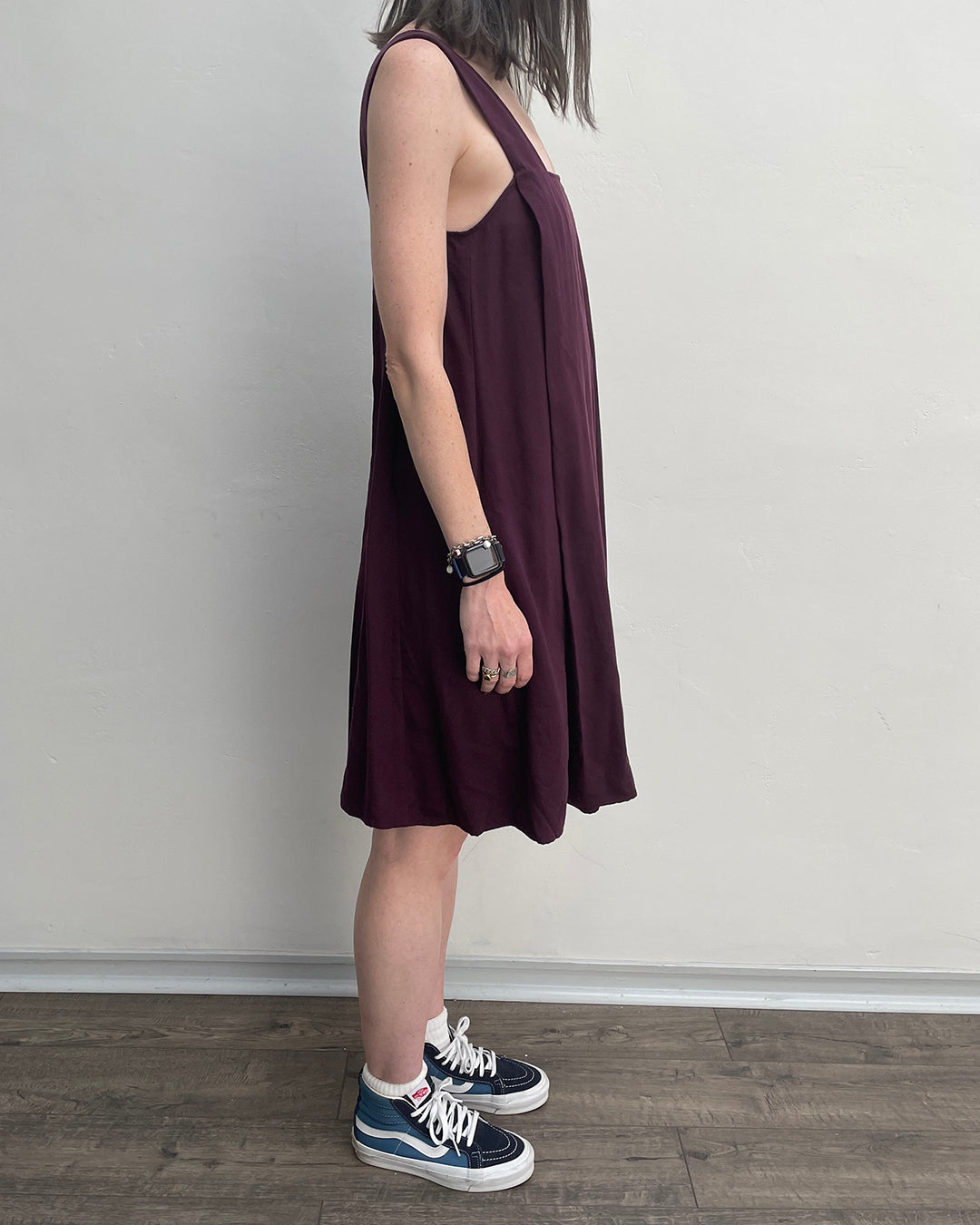 SAMPLE - PLEATED MINI DRESS - BLACK