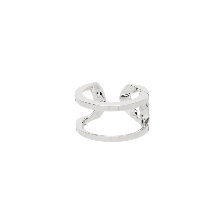 CURVE CHAIN RING - SILVER