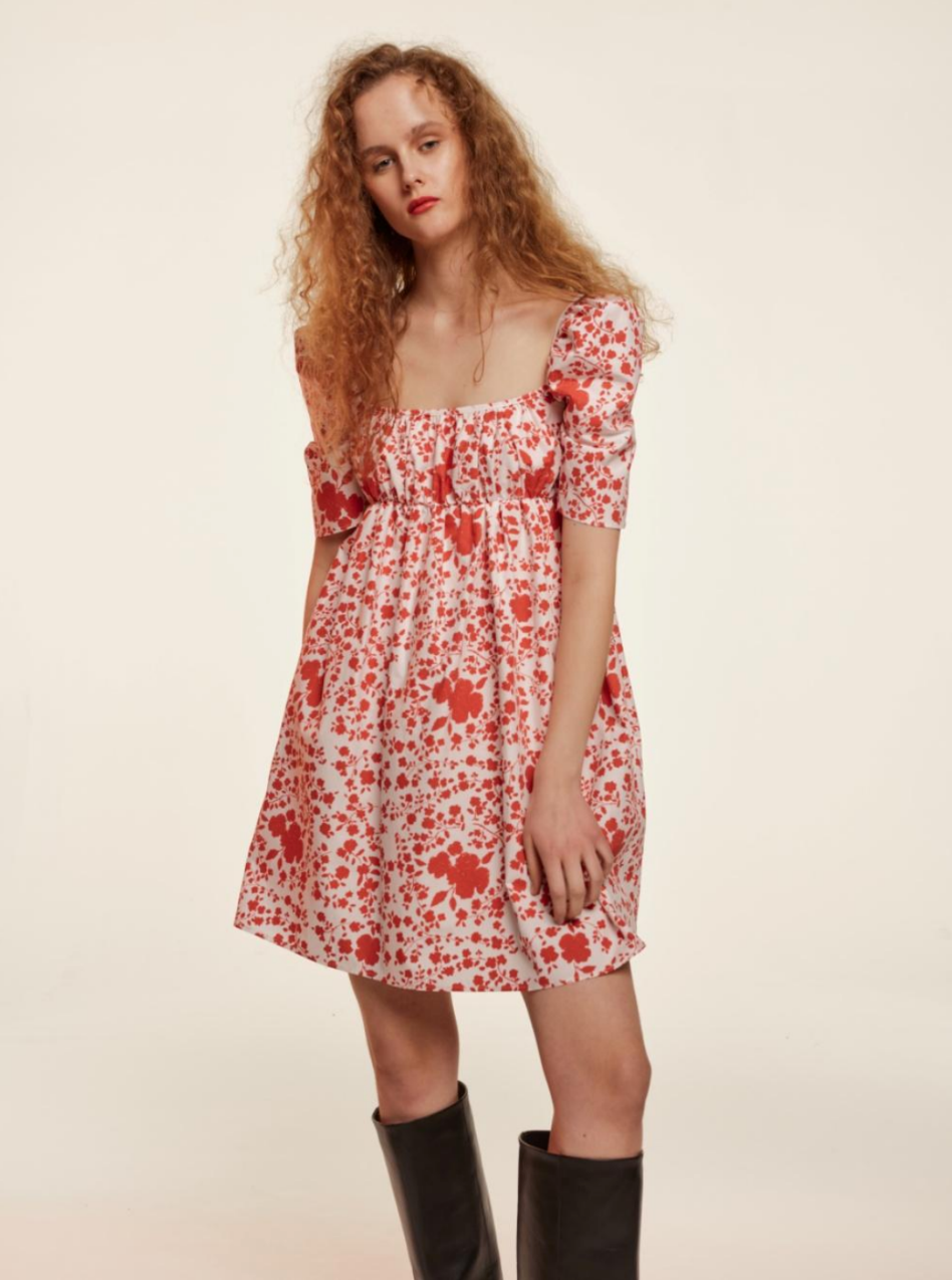 EDNA DRESS - RED FLORAL