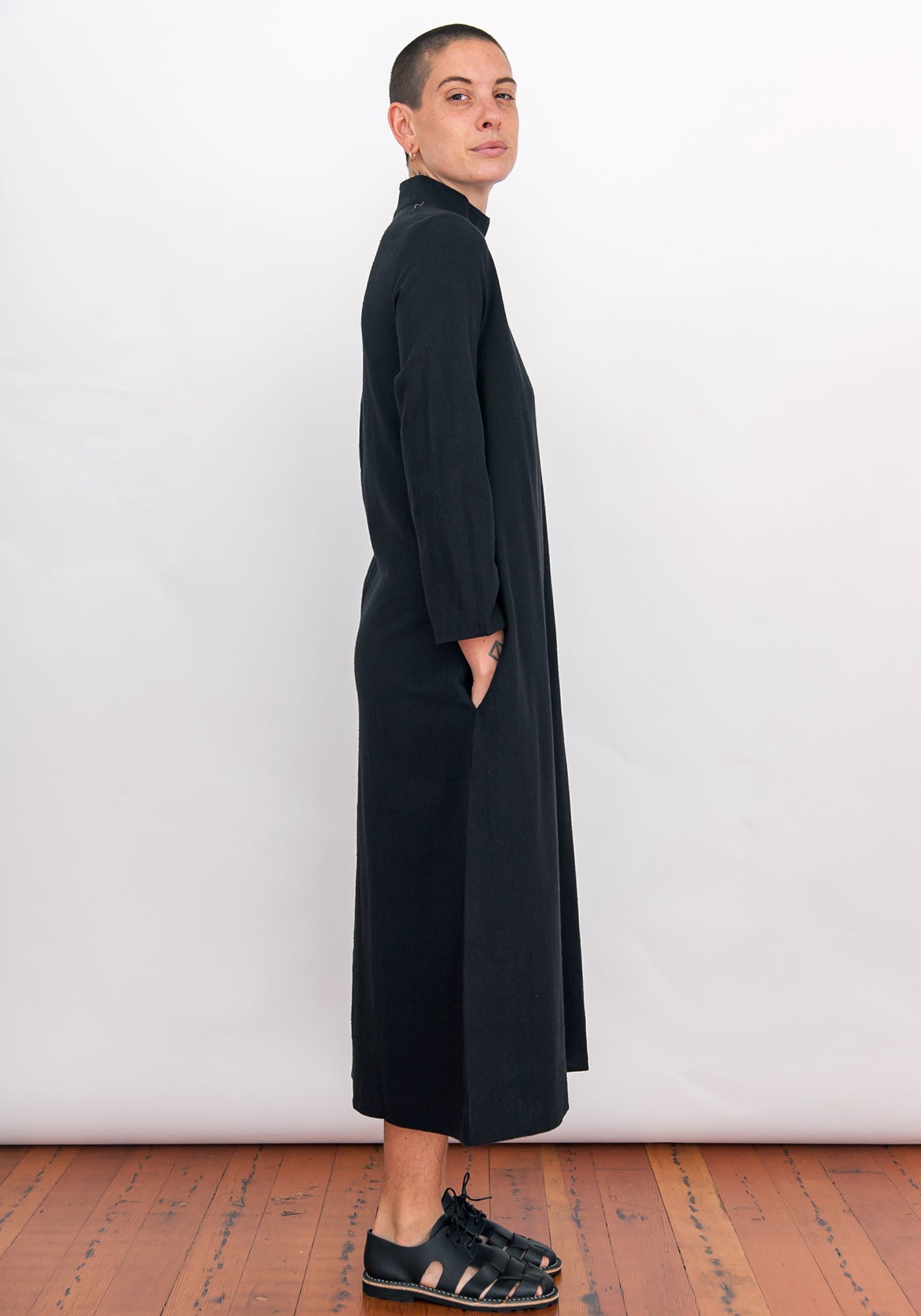 SAMPLE - MOCK NECK DRESS - BLACK