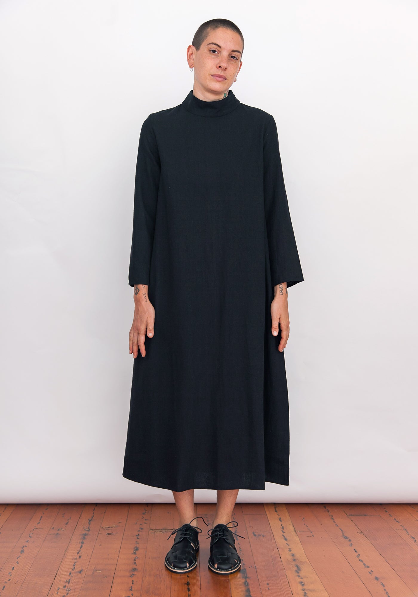 SAMPLE - MOCK NECK DRESS - BLACK