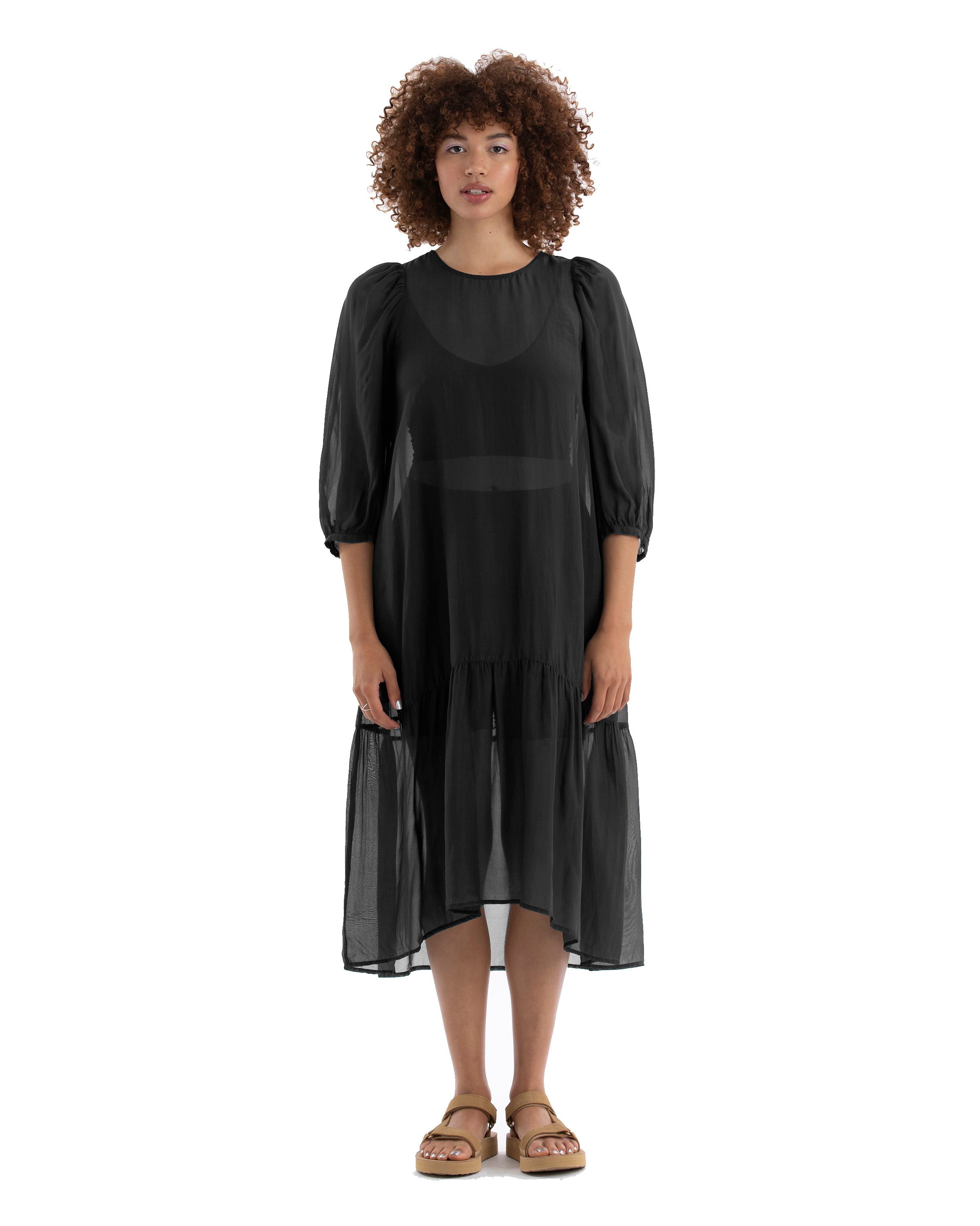 SAMPLE - PEASANT DRESS - BLACK