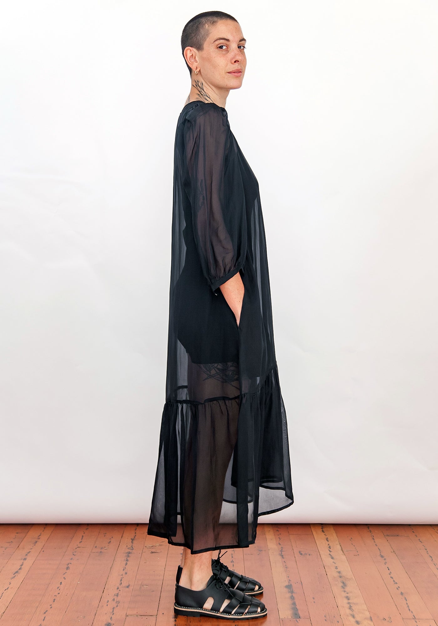 SAMPLE - PEASANT DRESS - BLACK