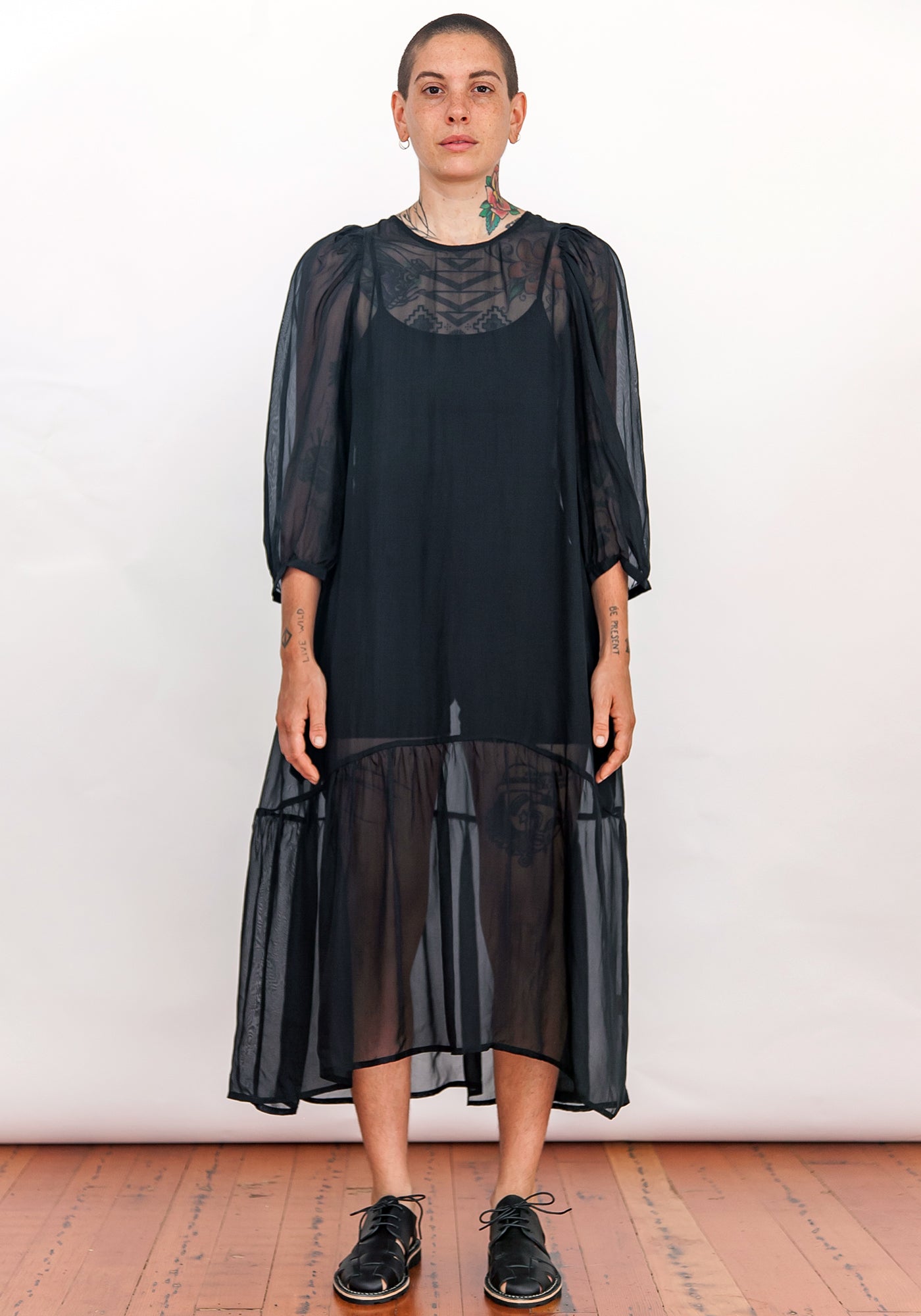 SAMPLE - PEASANT DRESS - BLACK